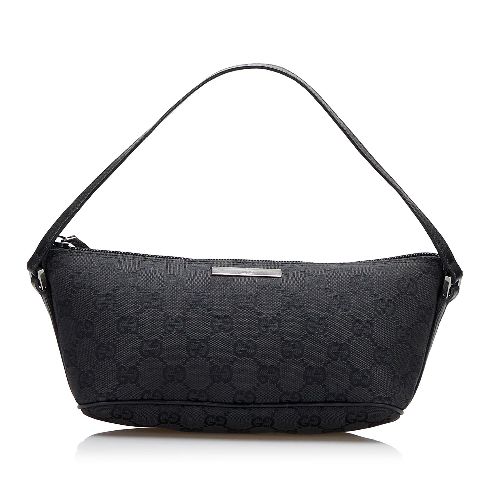 Gucci GG Boat SHG-WT5dDi Canvas Calf Black Handbag