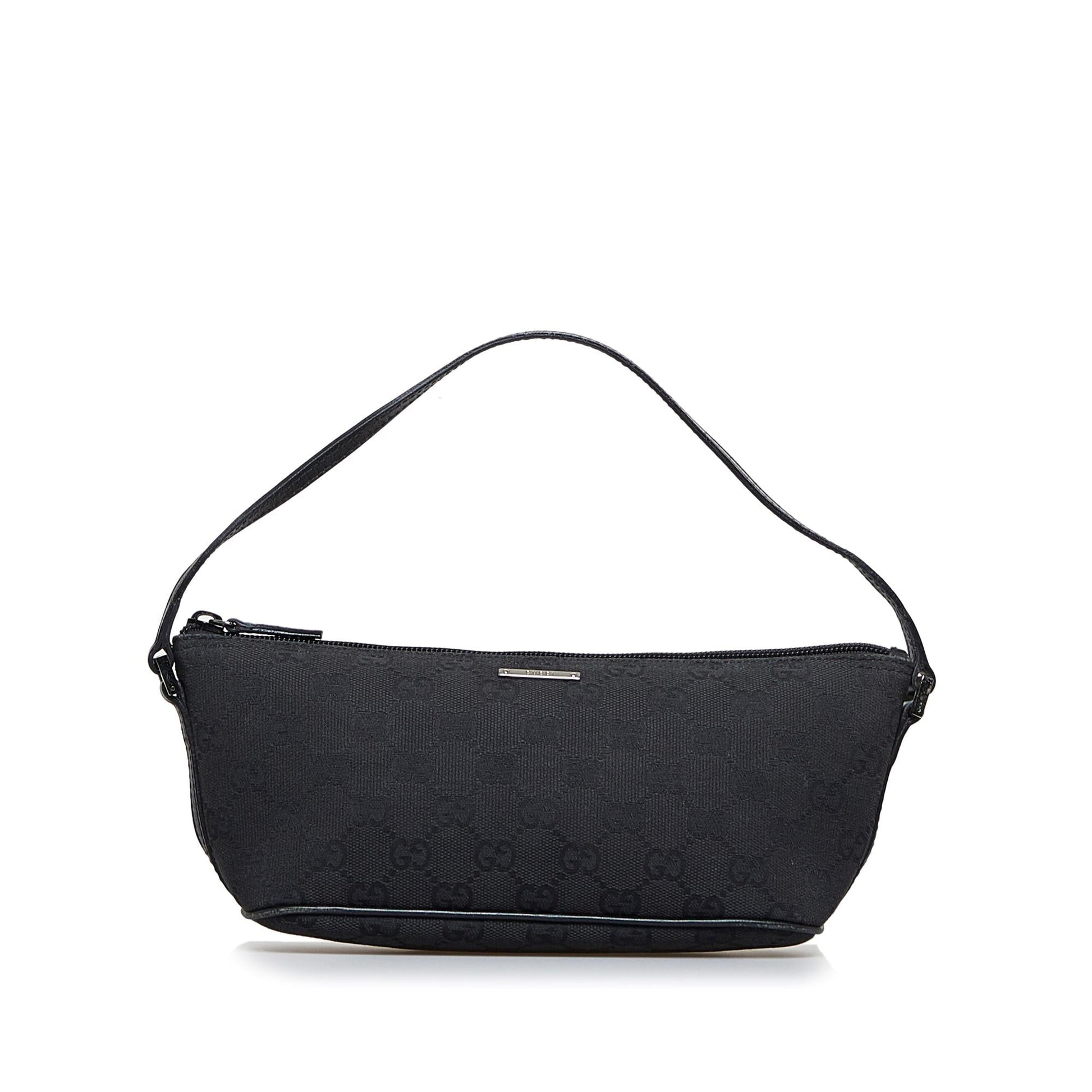 Gucci GG Boat SHG-fYG6OS Canvas Calf Black Handbag