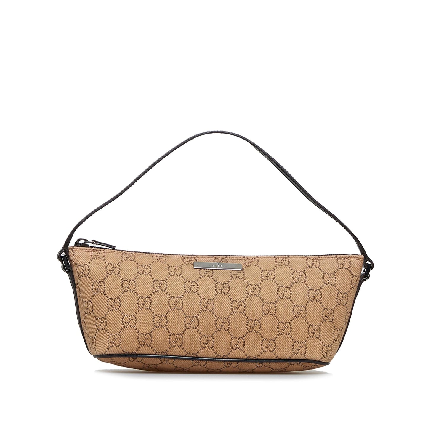Gucci GG Boat SHG-kJEOe1 Canvas Calf Brown Handbag