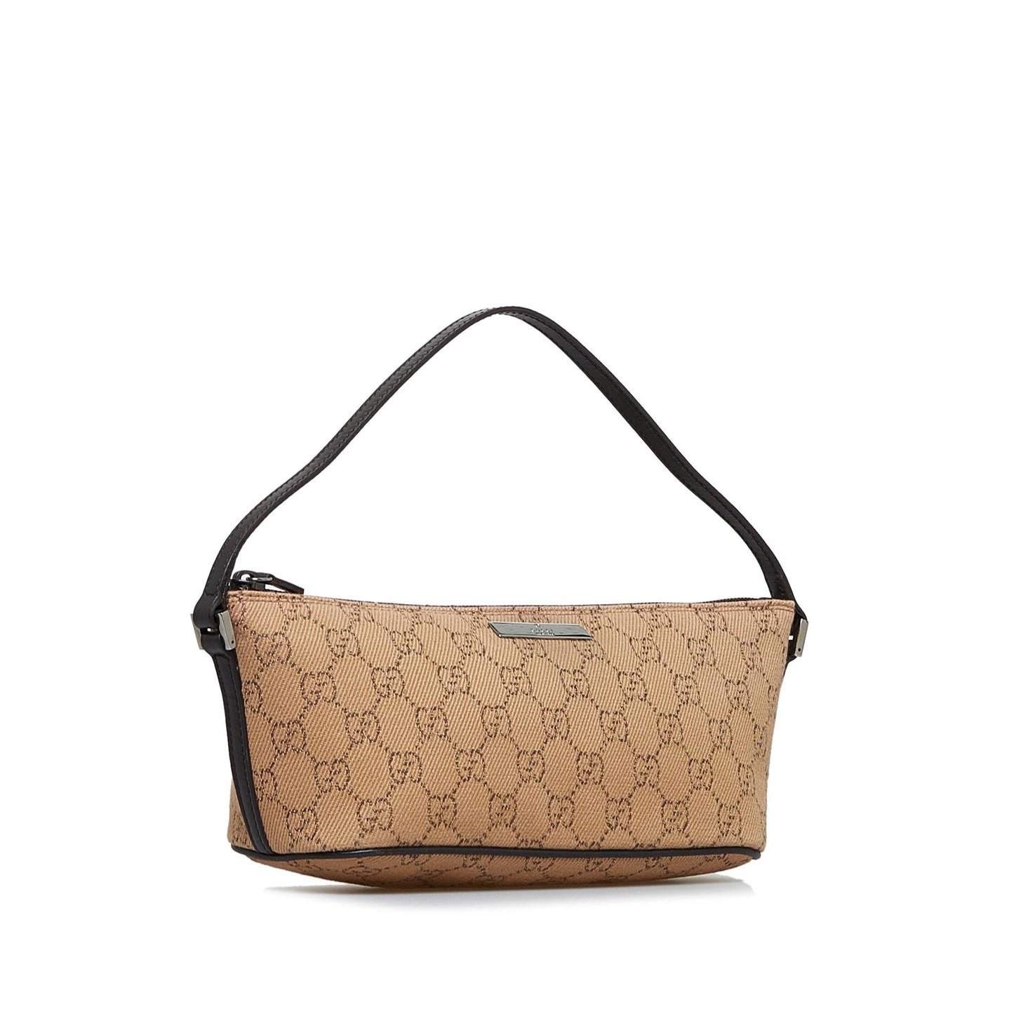 Gucci GG Boat SHG-kJEOe1 Canvas Calf Brown Handbag