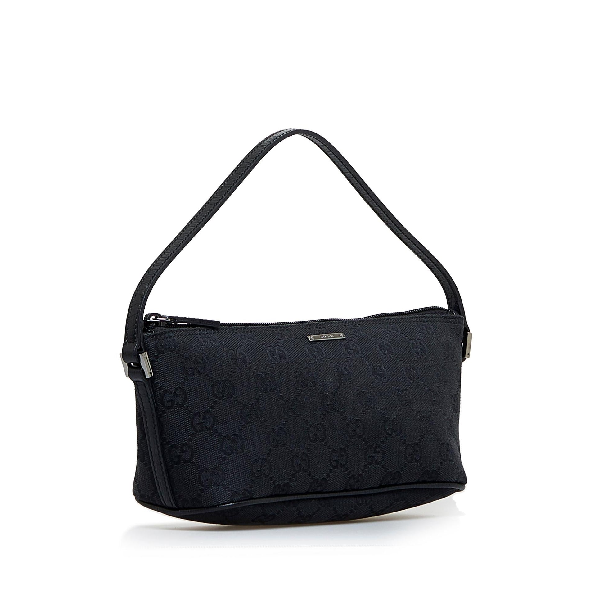 Gucci GG Boat SHG-bcMwuf Canvas Black Handbag
