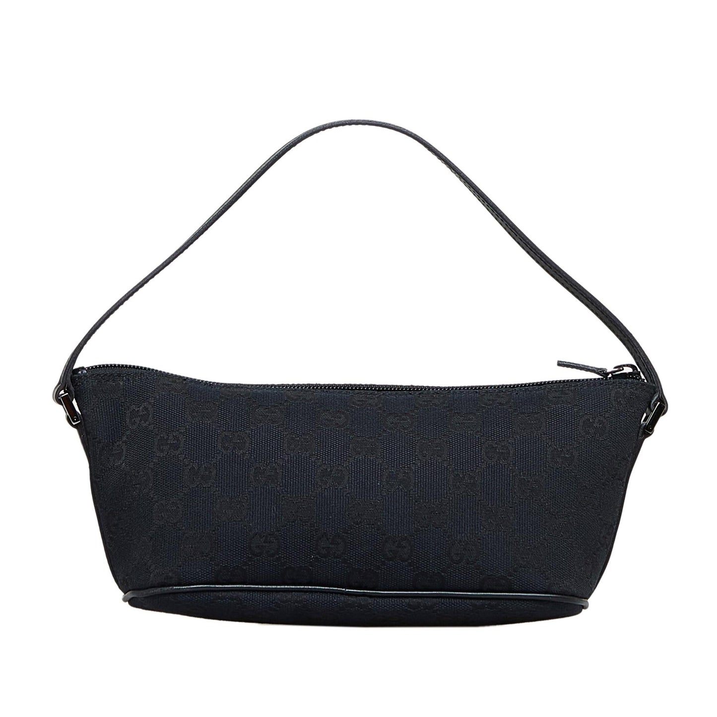 Gucci GG Boat SHG-hJQf4l Canvas Calf Black Handbag