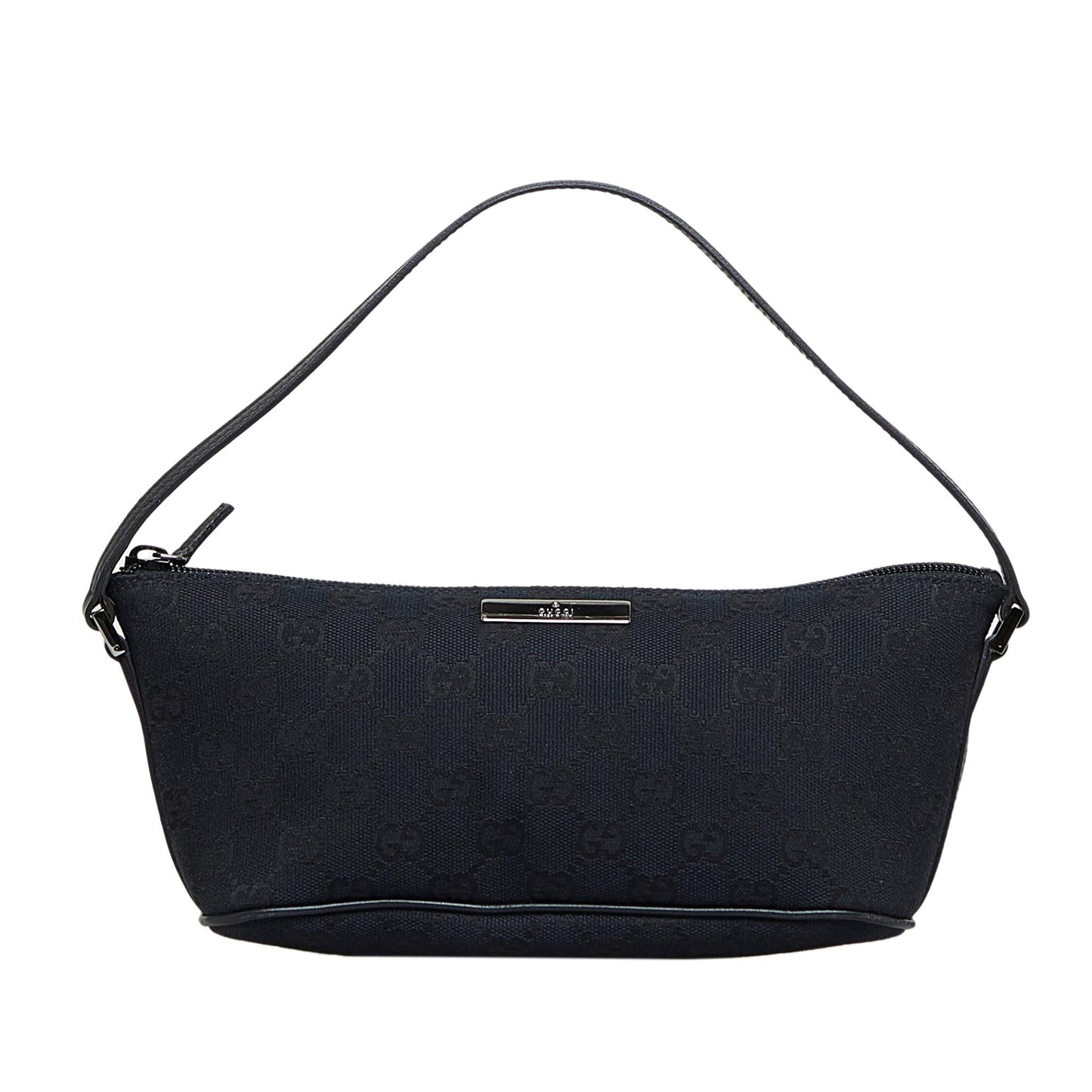 Gucci GG Boat SHG-hJQf4l Canvas Calf Black Handbag