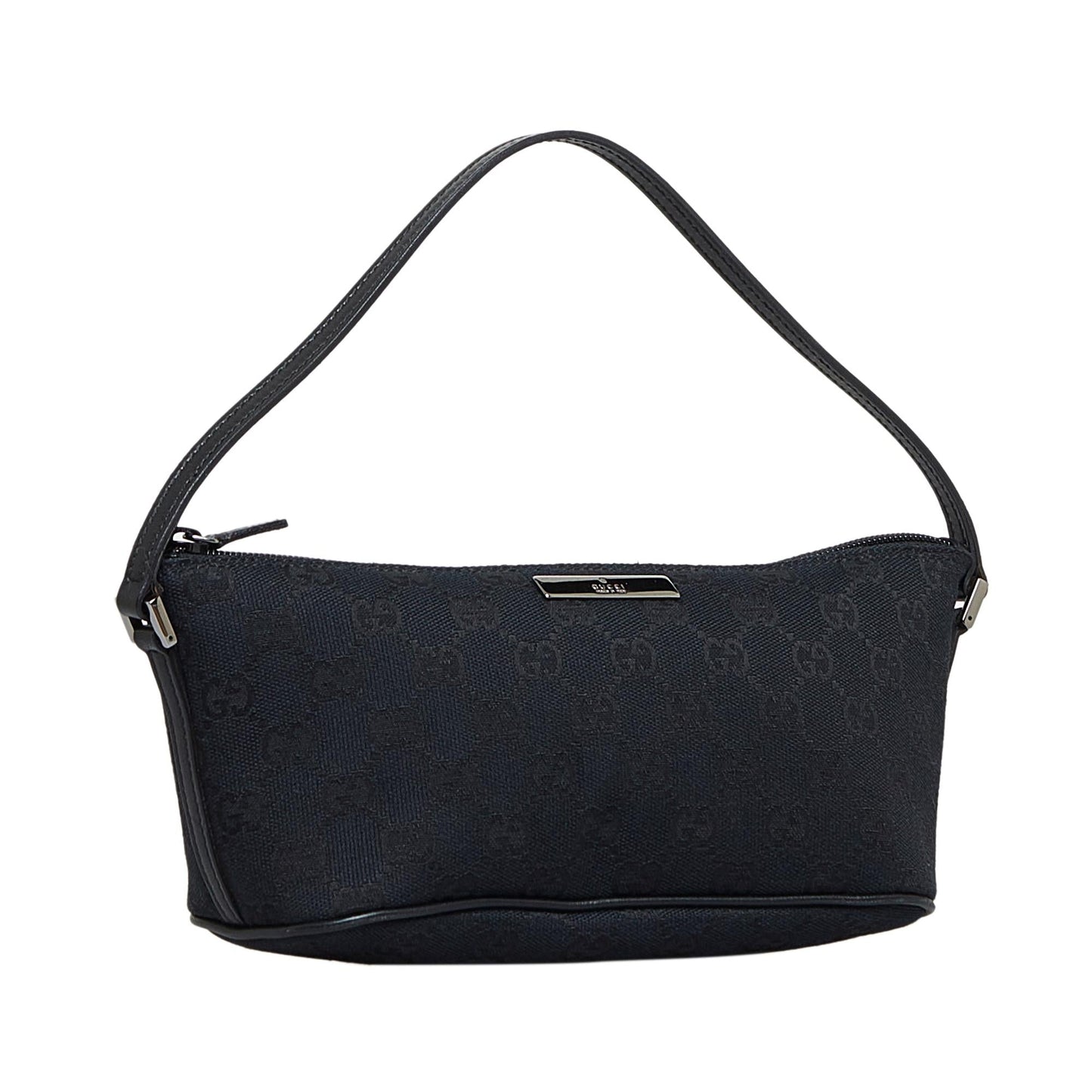 Gucci GG Boat SHG-hJQf4l Canvas Calf Black Handbag