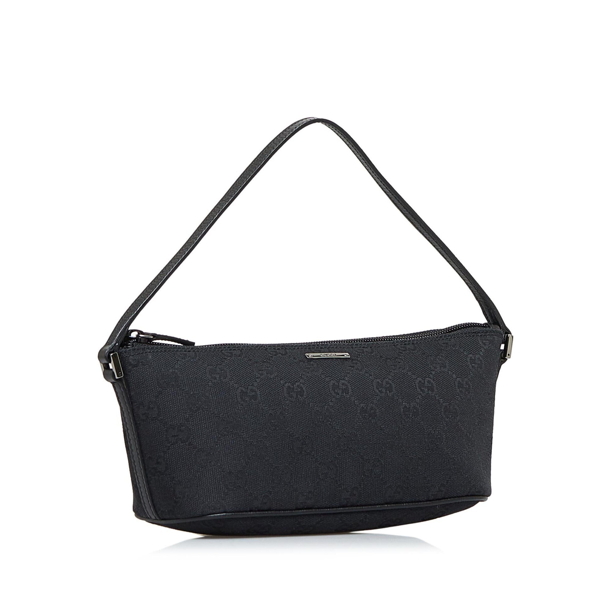 Gucci GG Boat SHG-h8iDk5 Canvas Calf Black Handbag