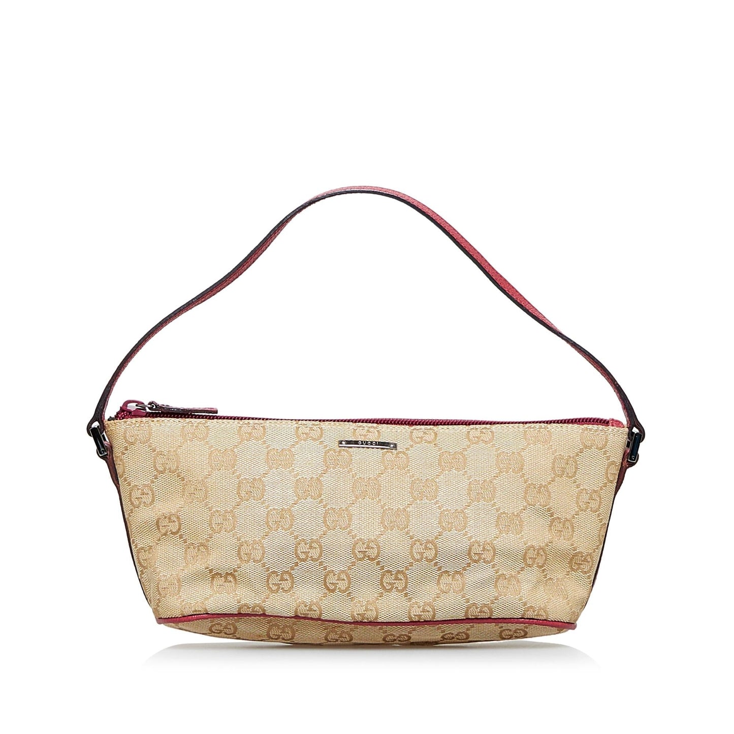 Gucci GG Boat SHG-A772yx Canvas Calf Brown Handbag