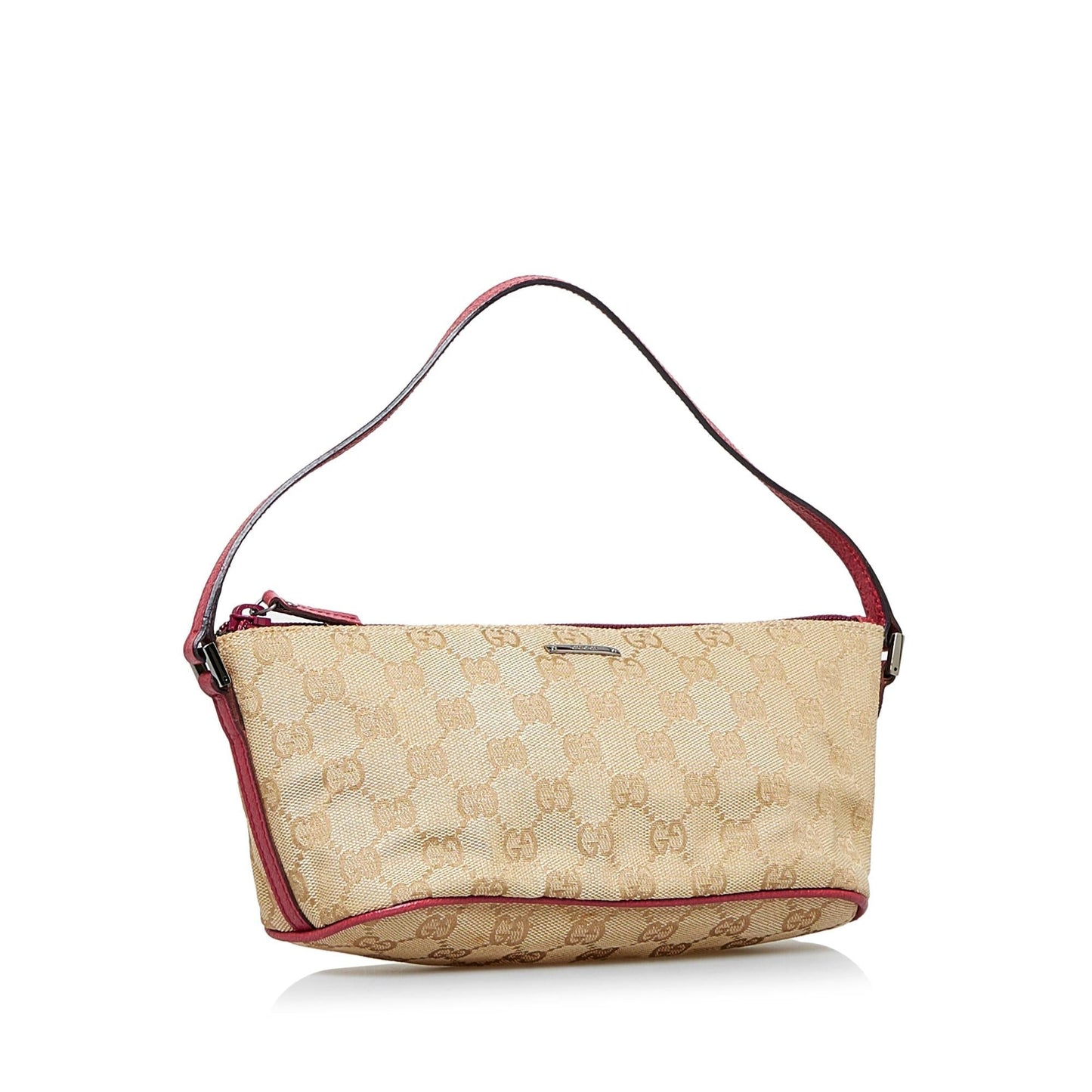 Gucci GG Boat SHG-A772yx Canvas Calf Brown Handbag