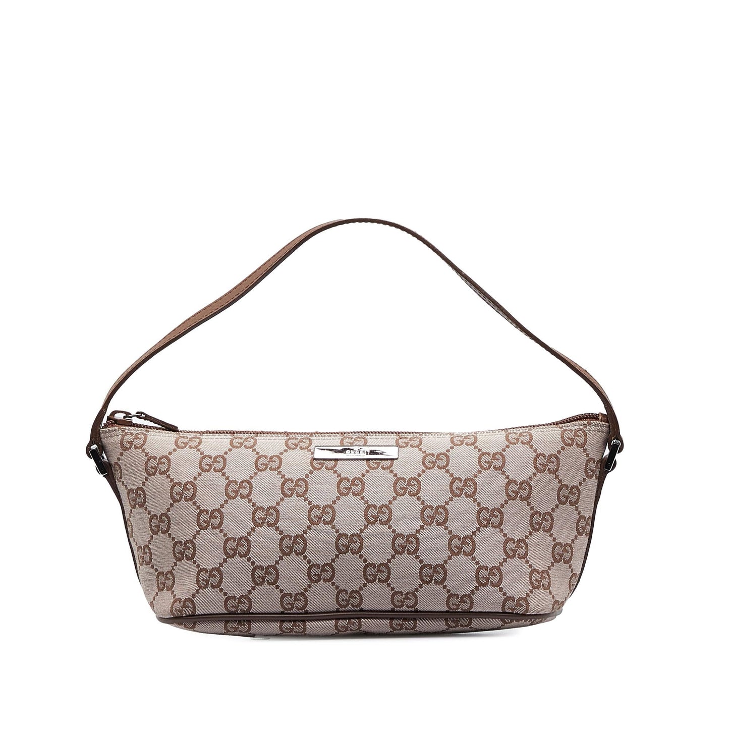 Gucci GG Boat SHG-peR5k2 Canvas Calf Brown Handbag
