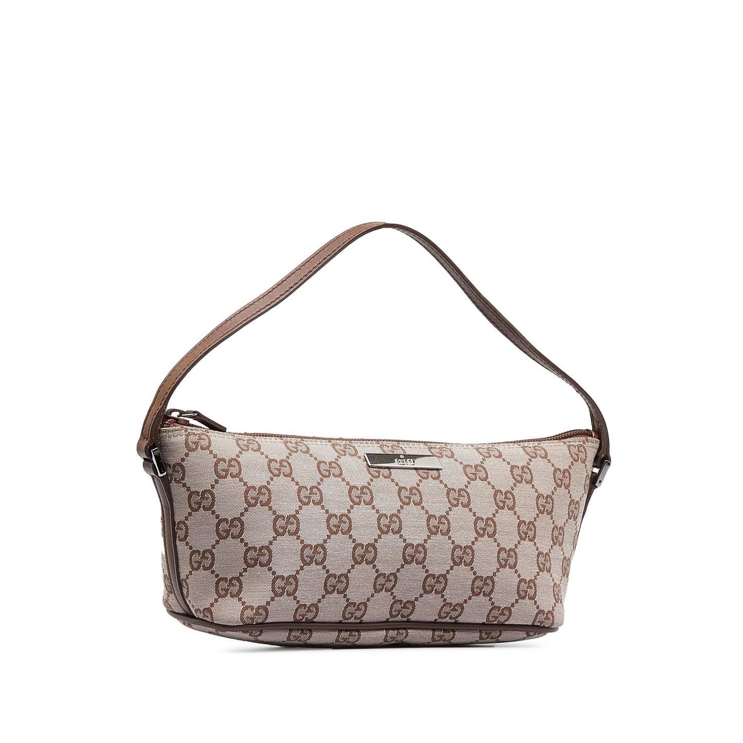 Gucci GG Boat SHG-peR5k2 Canvas Calf Brown Handbag