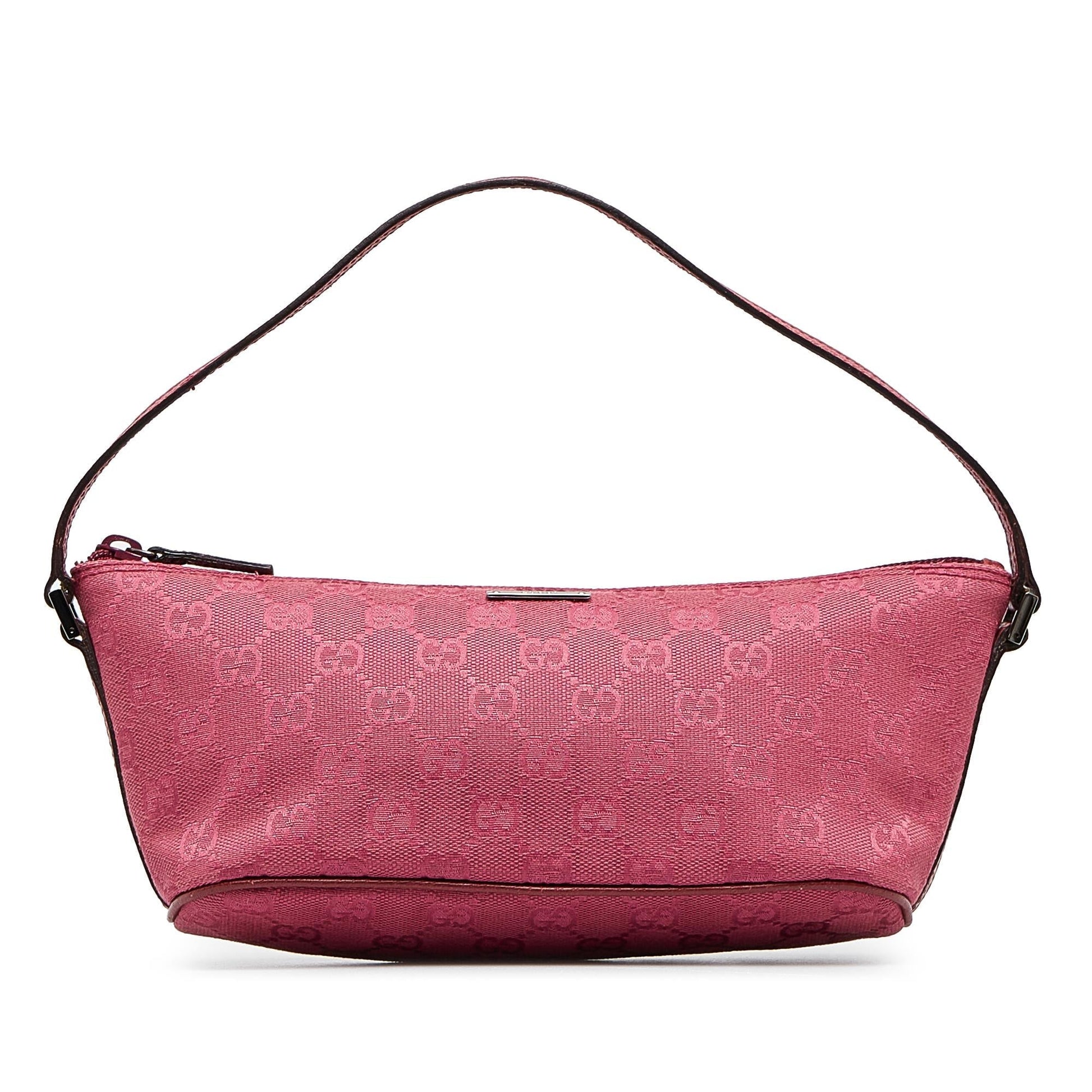 Gucci GG Boat SHG-E3Mmqu Canvas Calf Pink Handbag