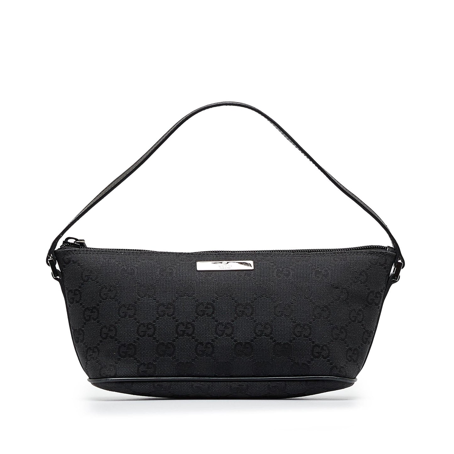 Gucci GG Boat SHG-OVuSIN Canvas Calf Black Handbag