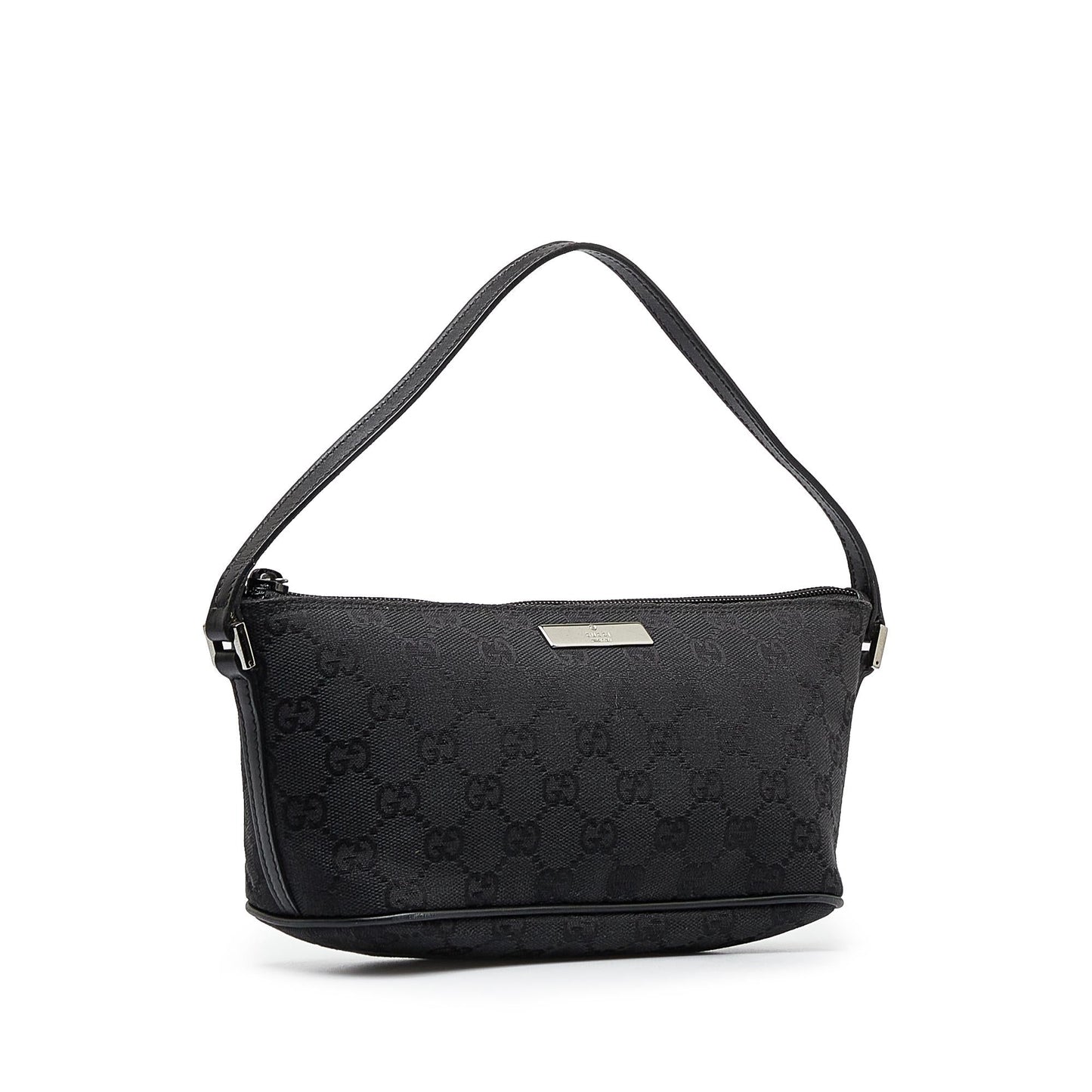 Gucci GG Boat SHG-OVuSIN Canvas Calf Black Handbag