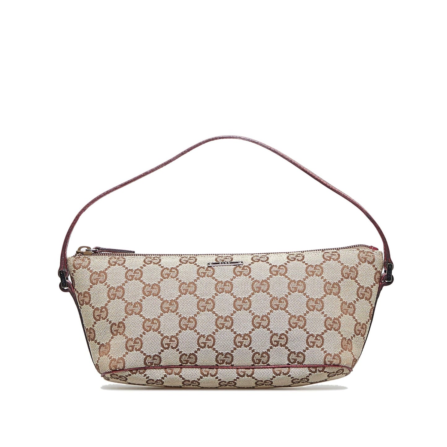 Gucci GG Boat SHG-cLyW1a Canvas Calf Brown Handbag