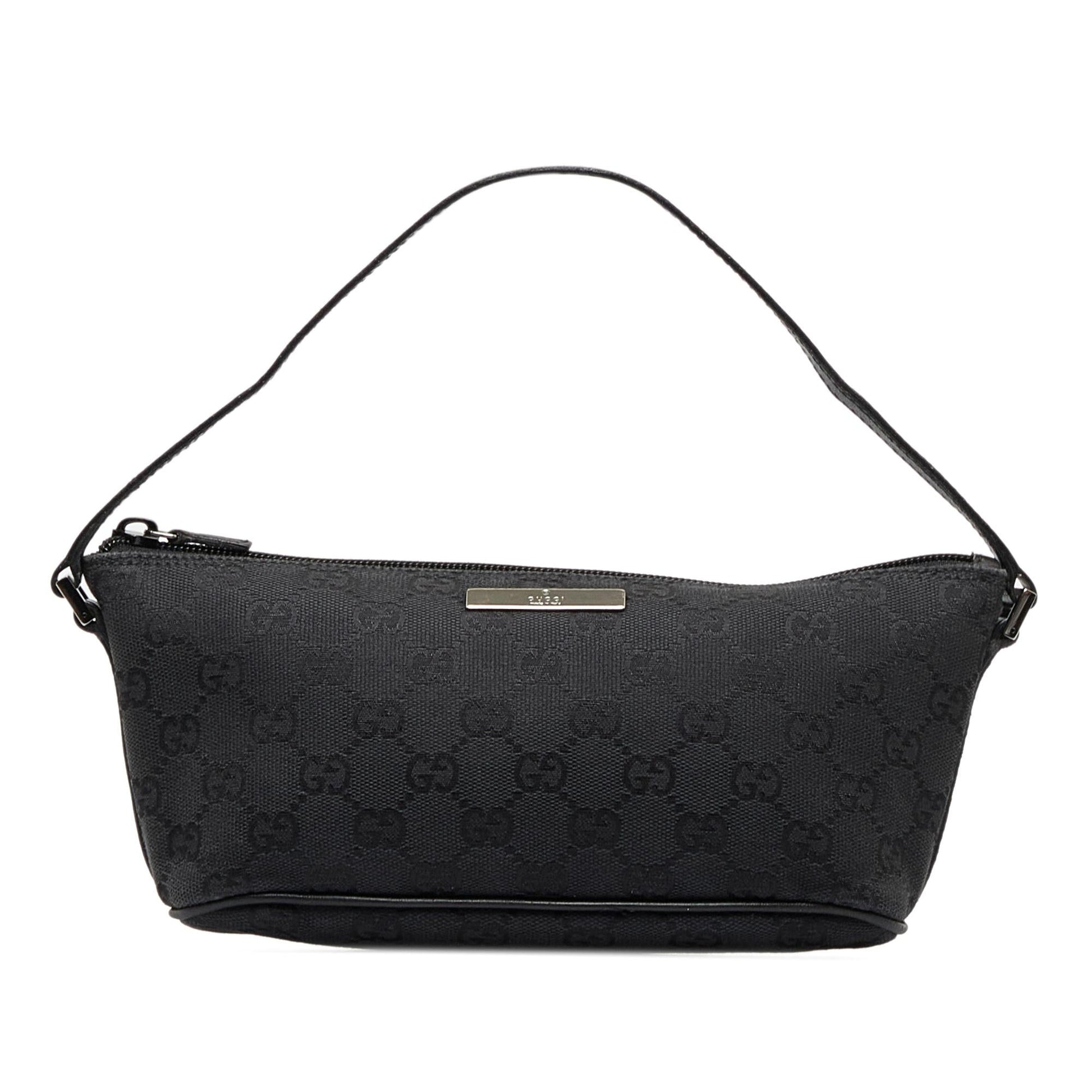 Gucci GG Boat SHG-UoK7rr Canvas Black Handbag