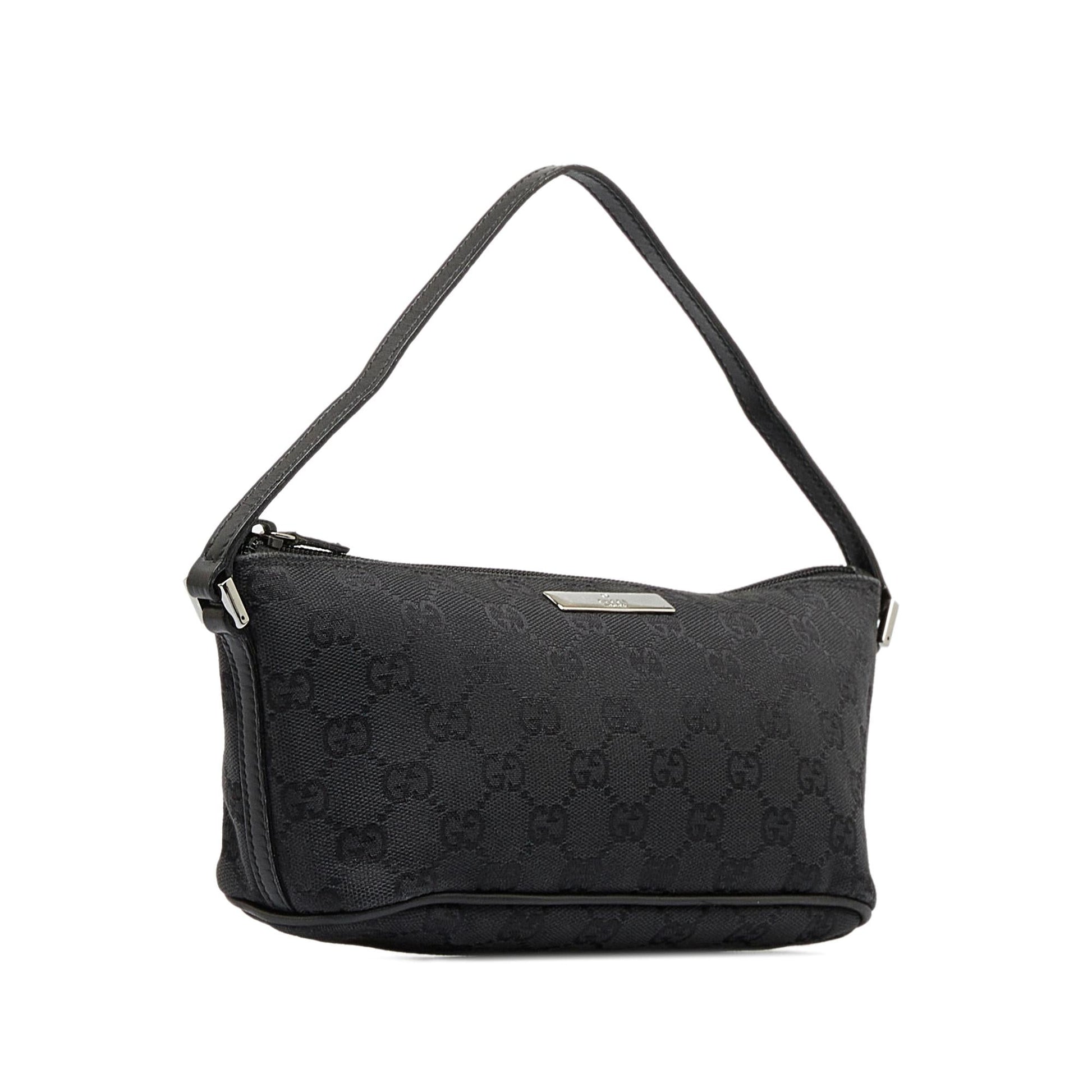 Gucci GG Boat SHG-UoK7rr Canvas Black Handbag