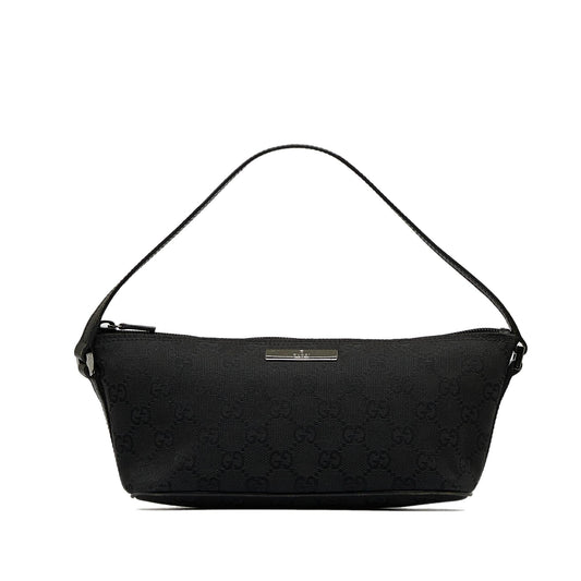 Gucci GG Boat SHG-3ZPDWZ Canvas Calf Black Handbag