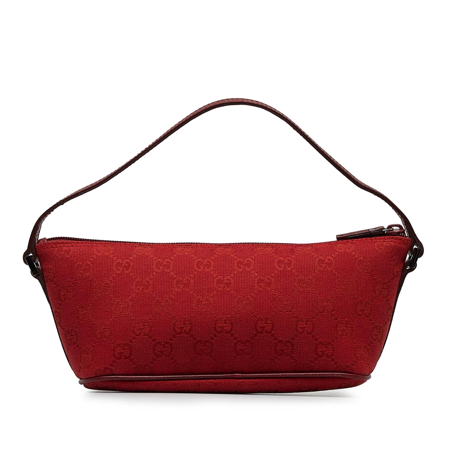 Gucci GG Boat SHG-AcellQ Canvas Red Handbag