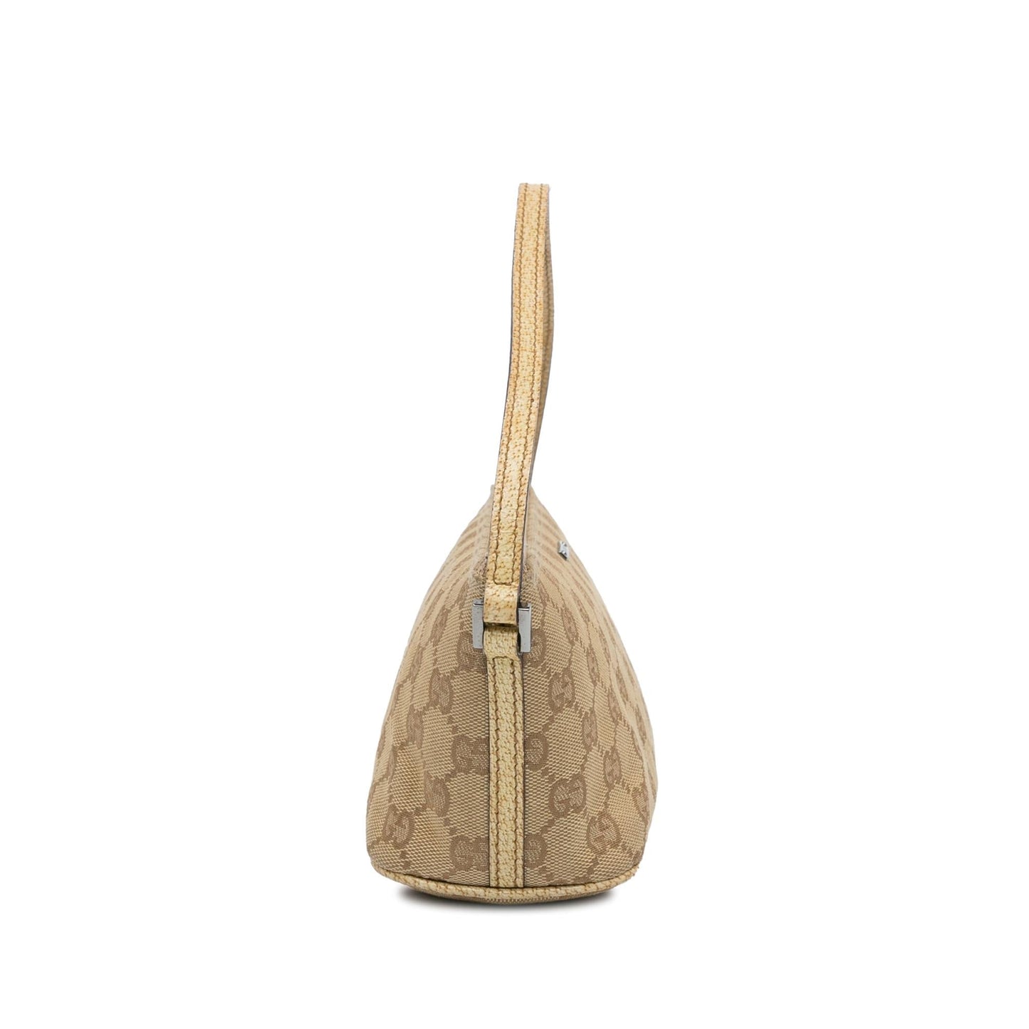 Gucci GG Boat SHG-E9ftJ8 Canvas Calf Brown Handbag