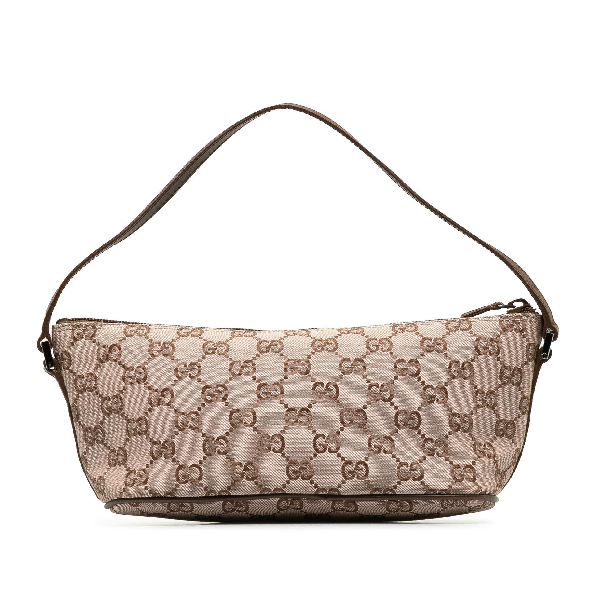 Gucci GG Boat SHG-j896jl Canvas Calf Brown Handbag