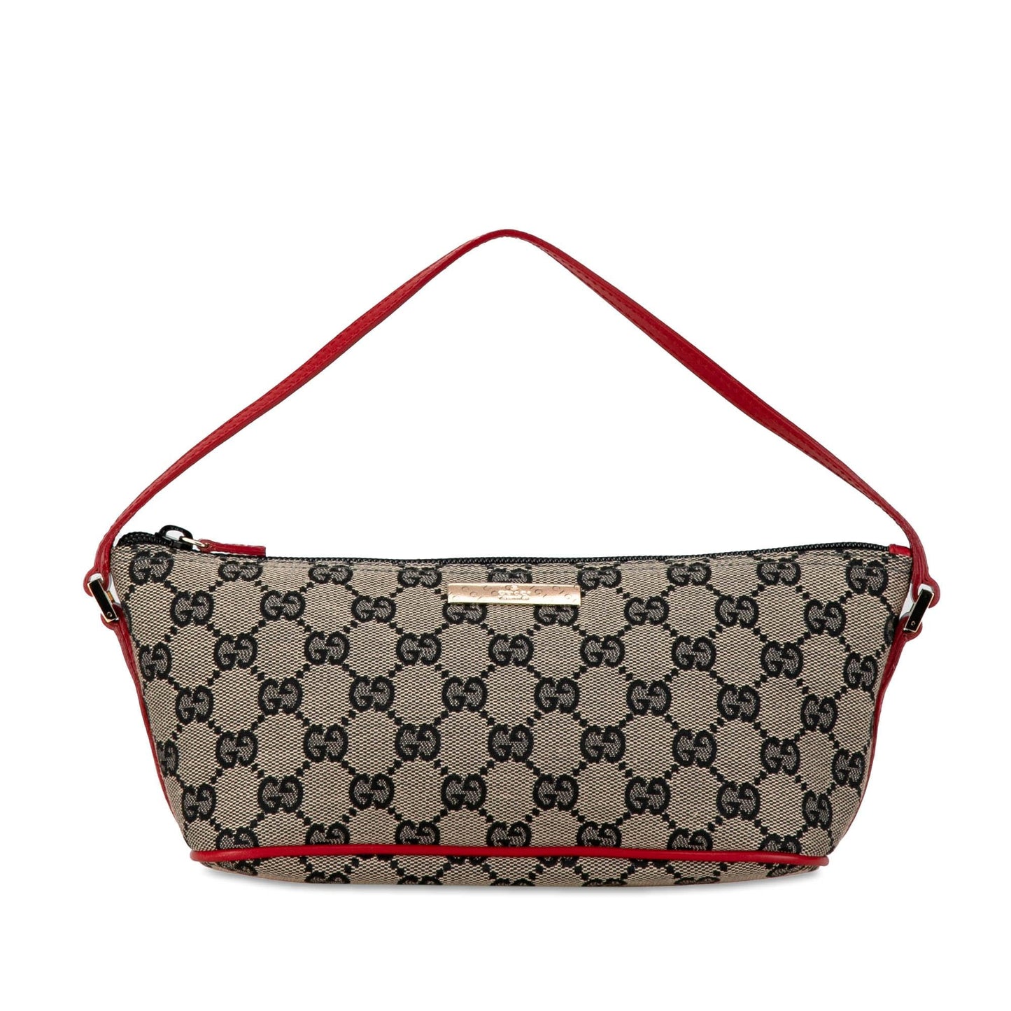 Gucci GG Boat SHG-X58v2X Canvas Calf Brown Red Shoulder Bag