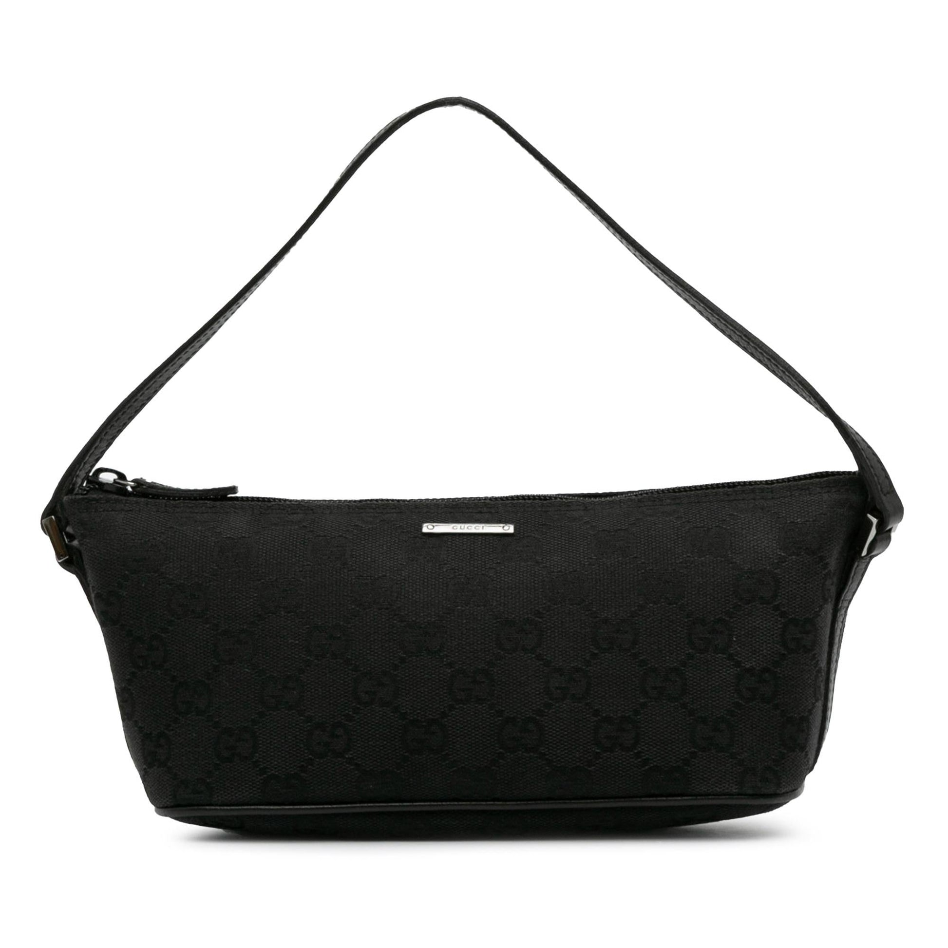 Gucci GG Boat SHG-ueDYmd Canvas Black Shoulder Bag