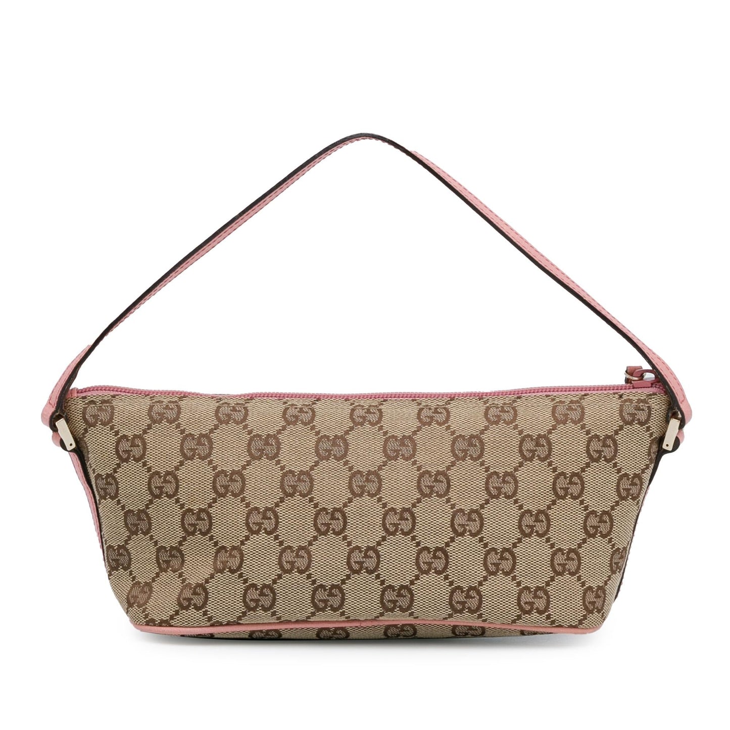 Gucci GG Boat SHG-hIiwhN Canvas Calf Brown Pink Shoulder Bag