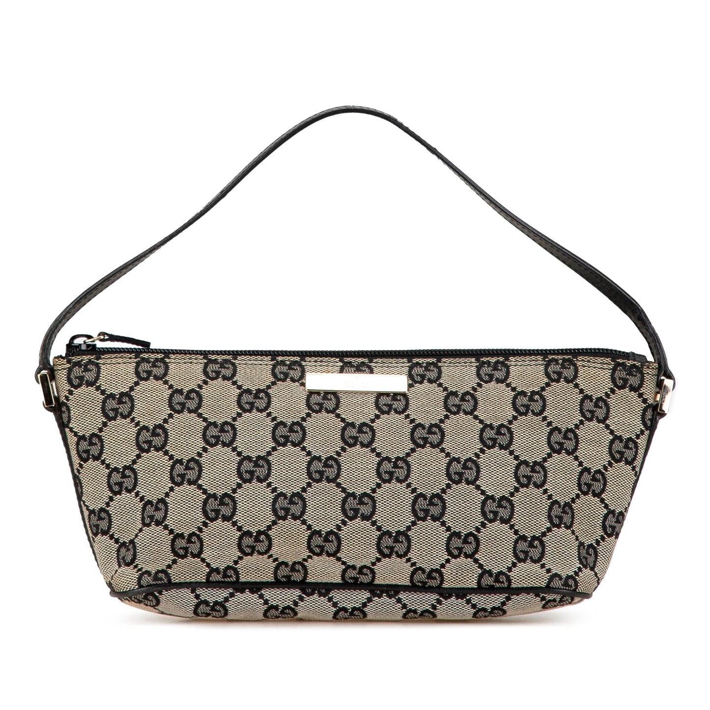 Gucci GG Boat SHG-1Wof6N Canvas Calf Grey Shoulder Bag