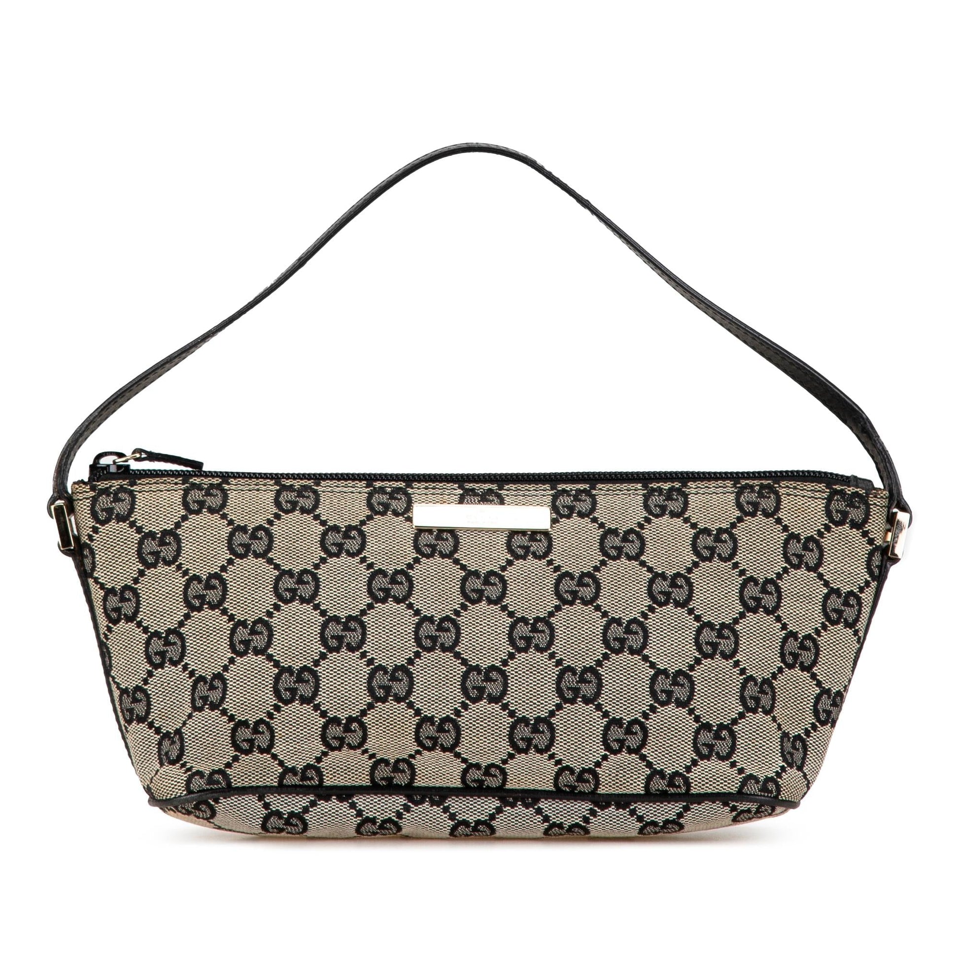 Gucci GG Boat SHG-1Wof6N Canvas Calf Grey Shoulder Bag