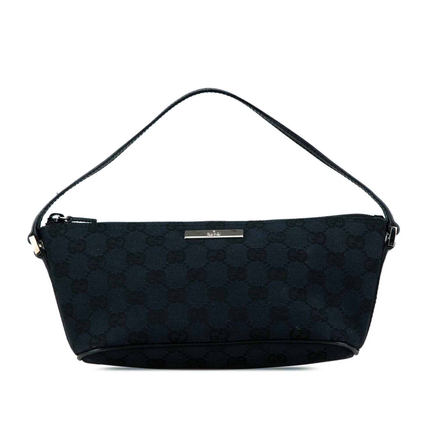 Gucci GG Boat SHG-pkn7sB Canvas Calf Blue Shoulder Bag
