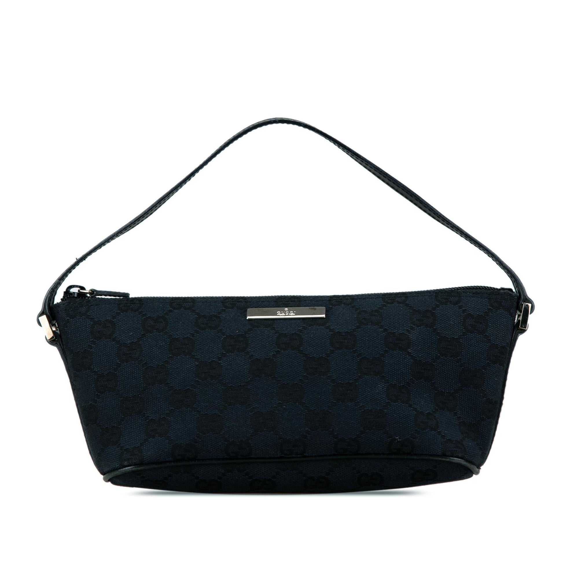 Gucci GG Boat SHG-pkn7sB Canvas Calf Blue Shoulder Bag