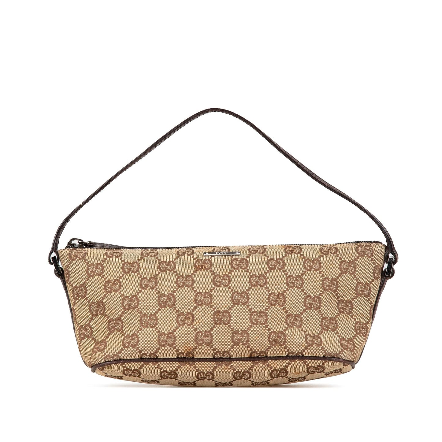 Gucci GG Boat SHG-j2kVT2 Canvas Calf Brown Shoulder Bag