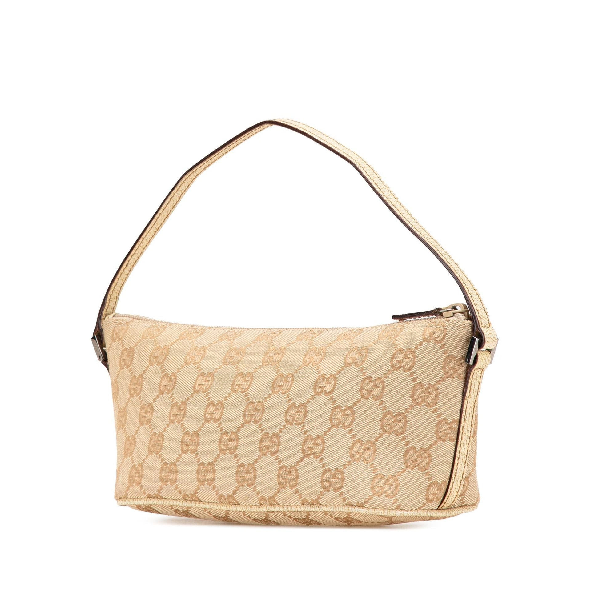 Gucci GG Boat Canvas Calf Brown Shoulder Bag