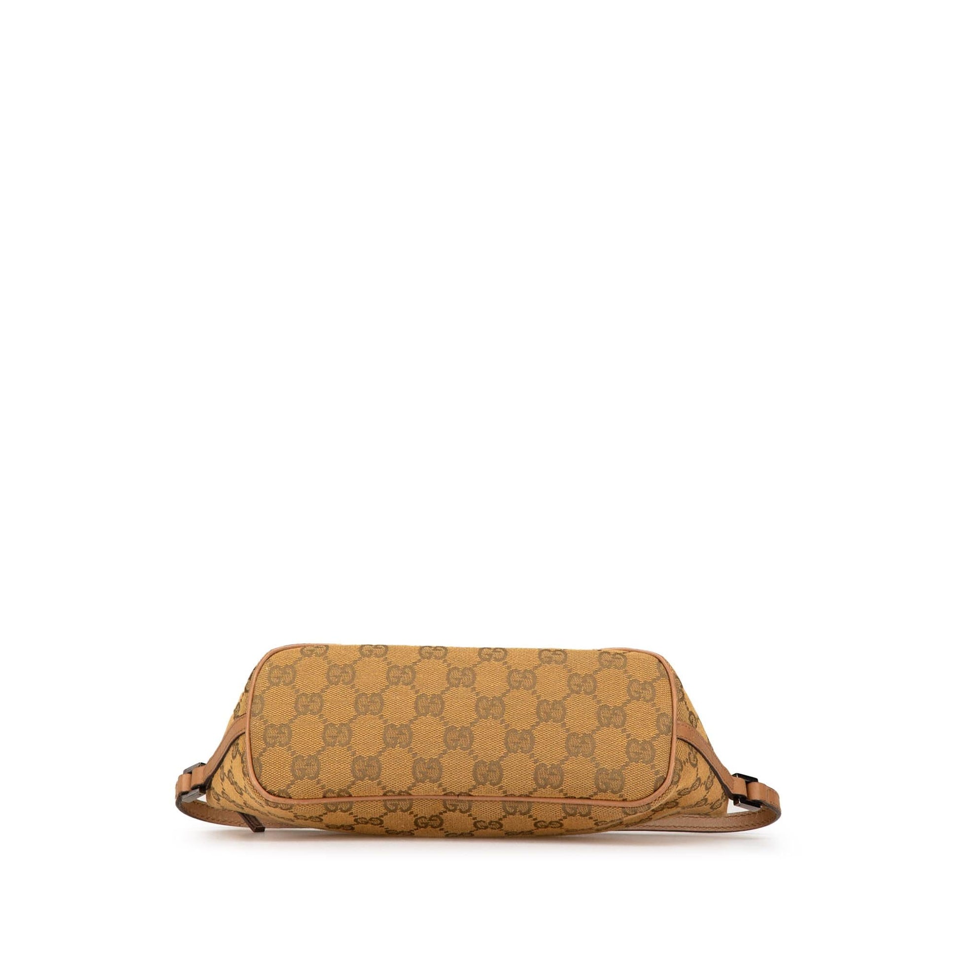 Gucci GG Boat Canvas Calf Brown Pink Shoulder Bag