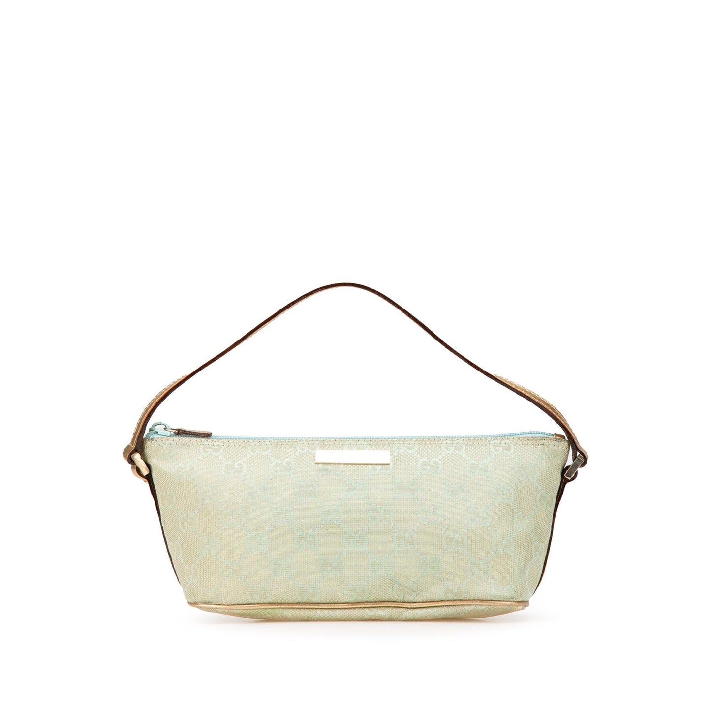 Gucci GG Boat Canvas Calf Green Gold Shoulder Bag