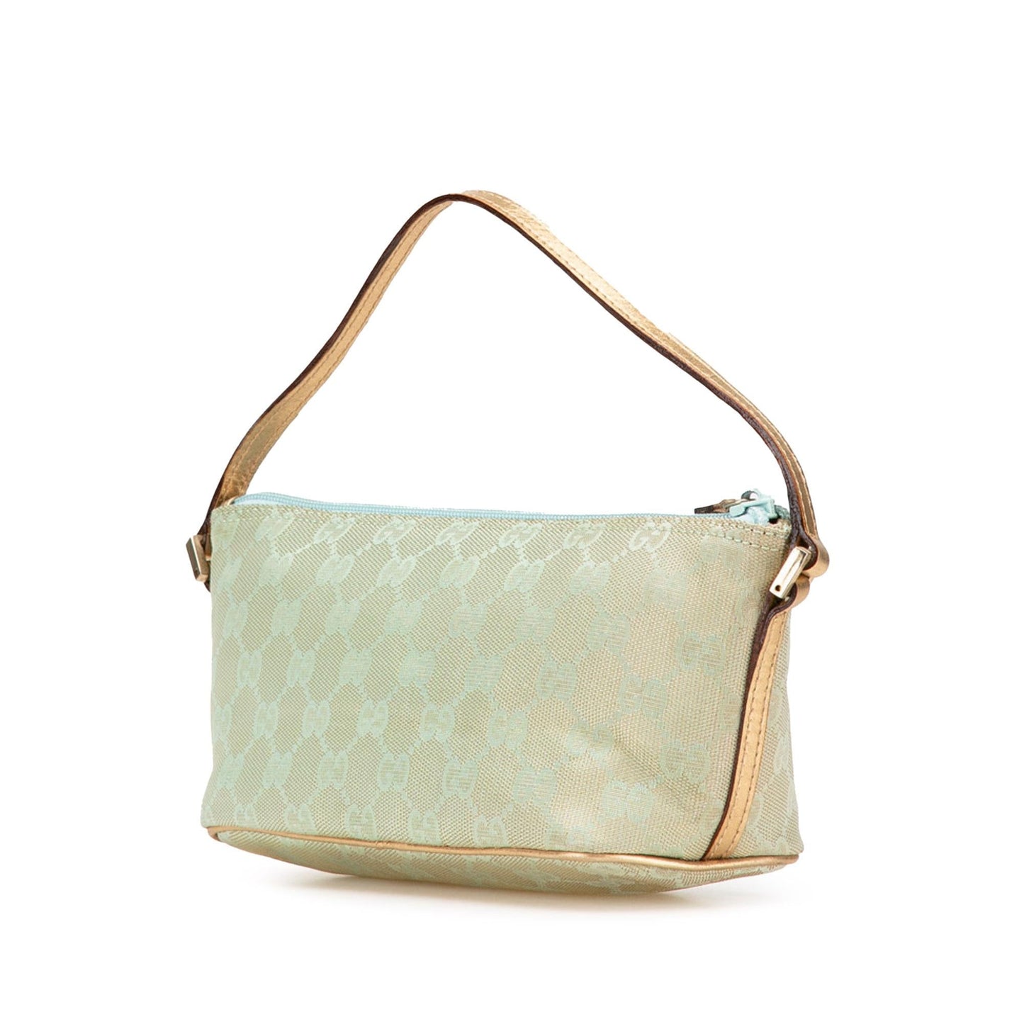 Gucci GG Boat Canvas Calf Green Gold Shoulder Bag