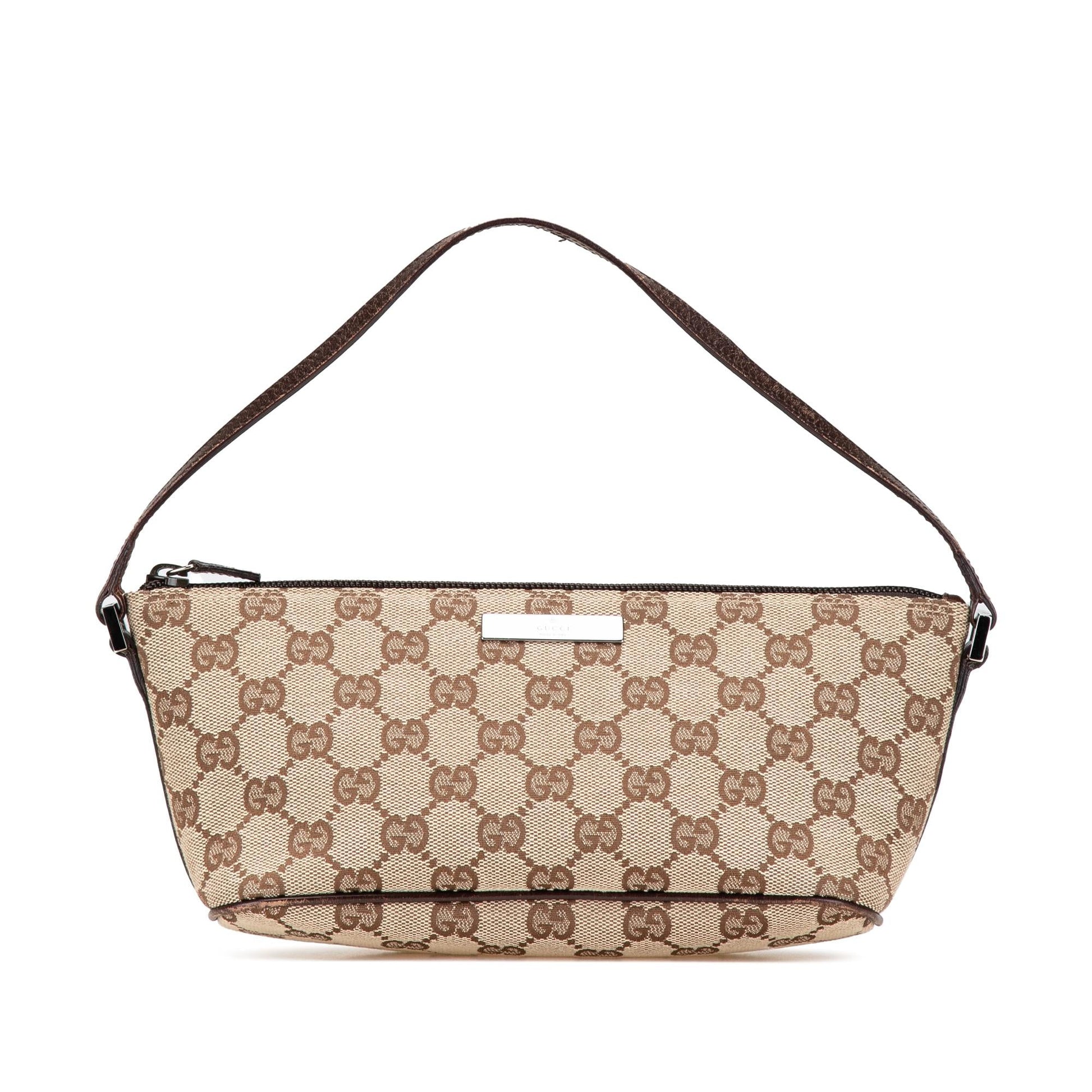 Gucci GG Boat Canvas Brown Shoulder Bag