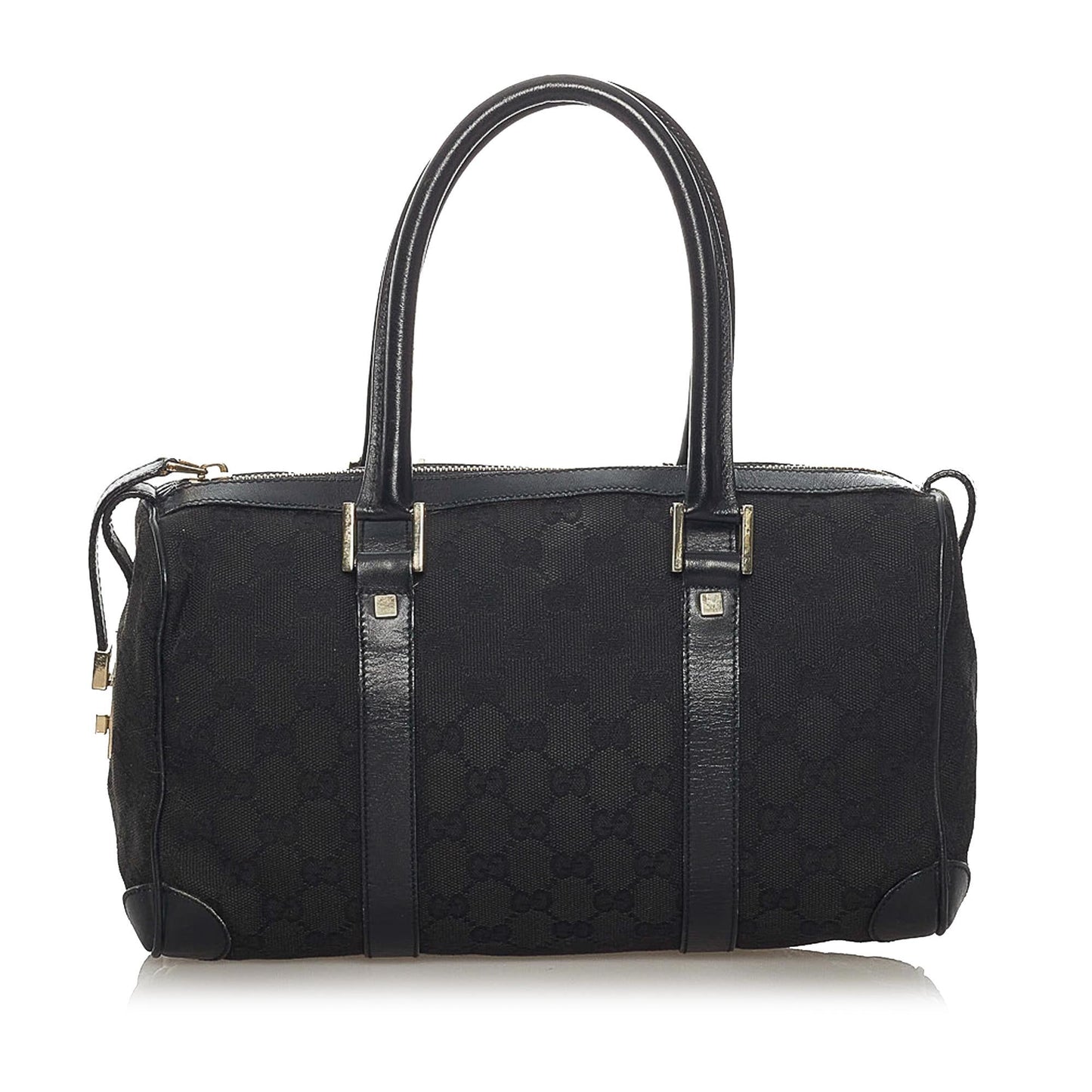 Gucci GG Boston SHG Canvas Calf Black Satchel Bag