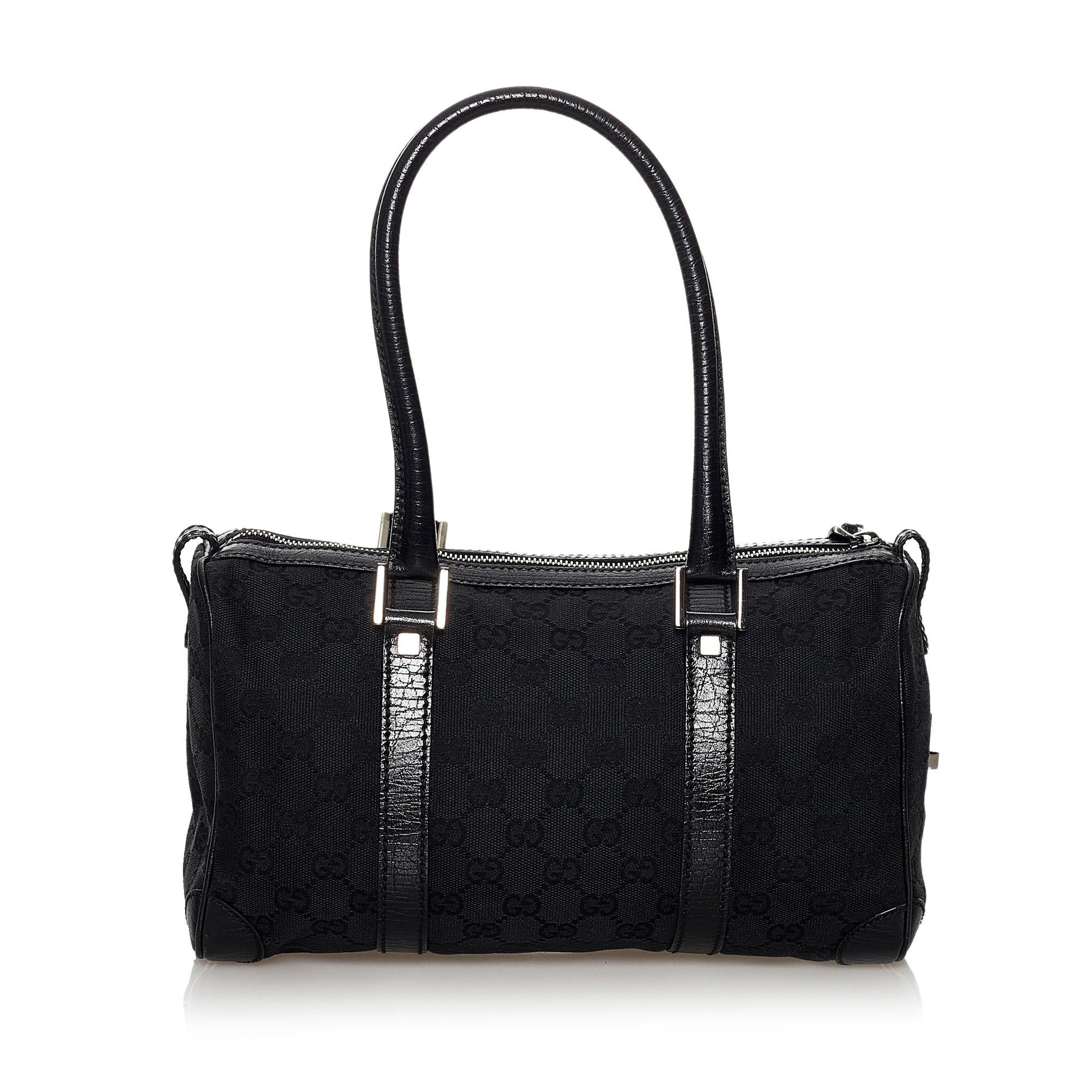 Gucci GG Boston SHG Canvas Black Satchel Bag 3