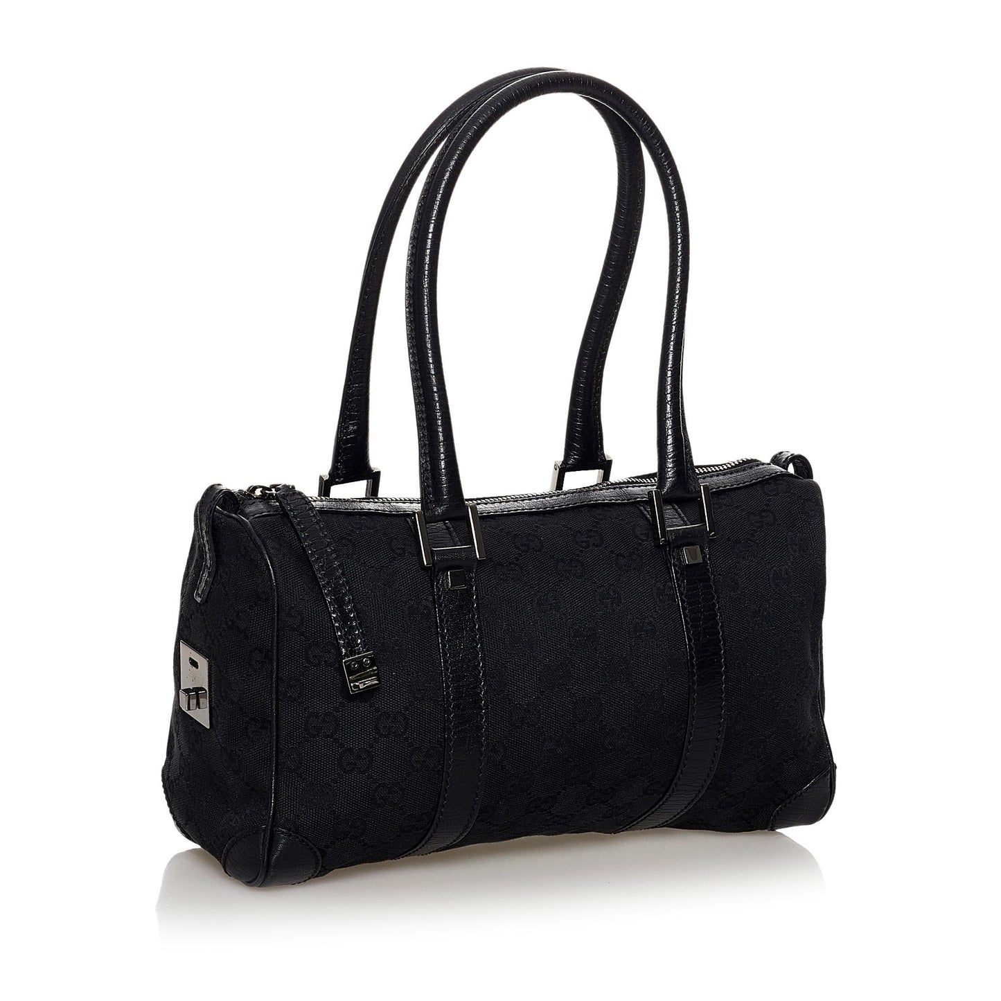 Gucci GG Boston SHG Canvas Black Satchel Bag 3