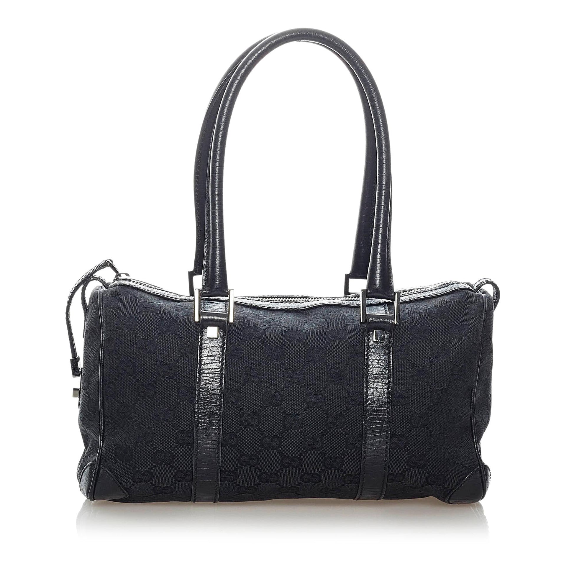 Gucci GG Boston SHG Canvas Black Satchel Bag 4