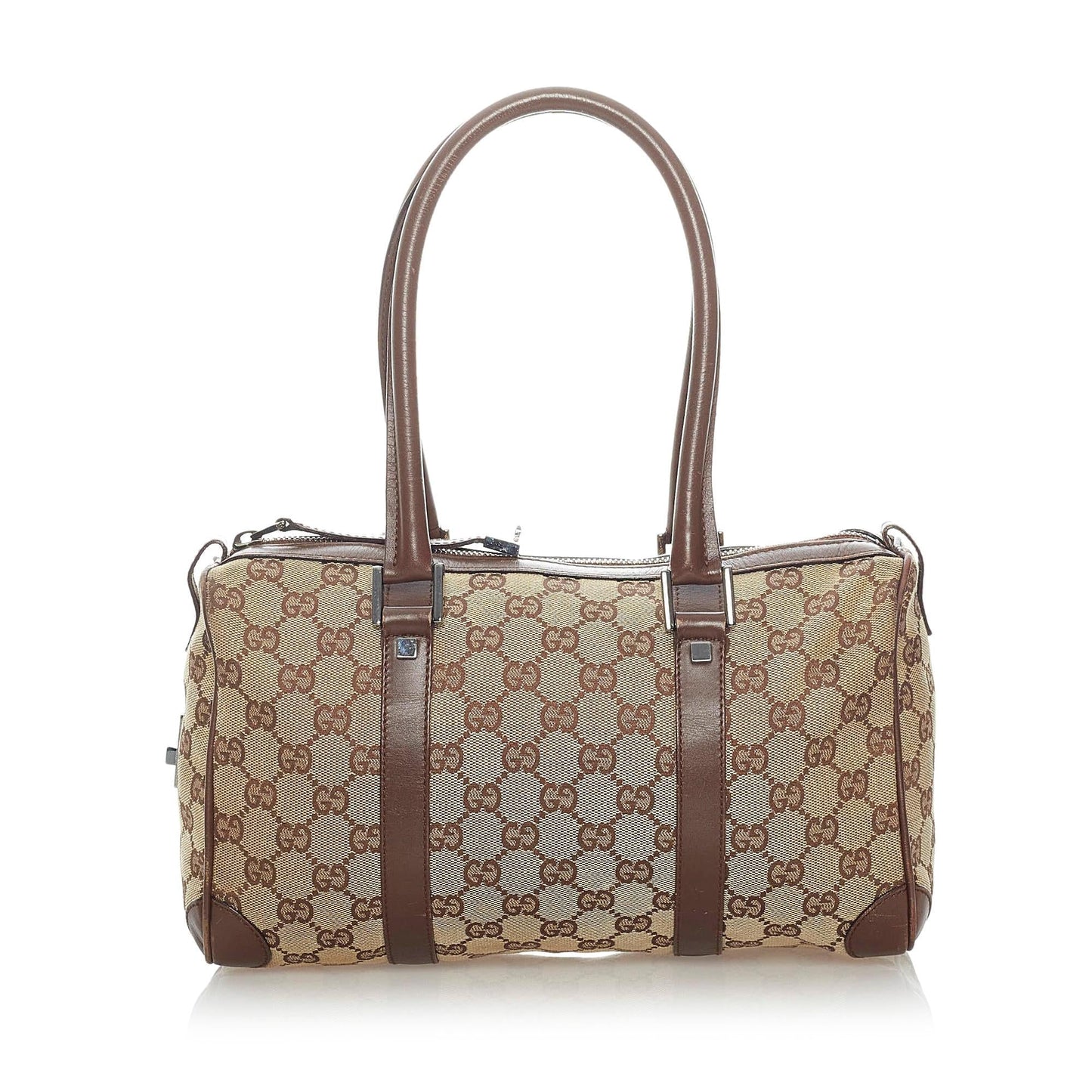 Gucci GG Boston SHG Canvas Brown Satchel Bag