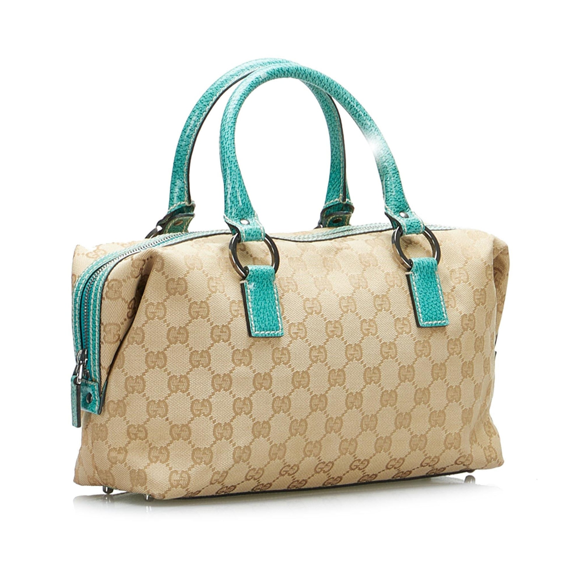 Gucci GG Boston SHG-sMTQ2e Canvas Brown Satchel Bag