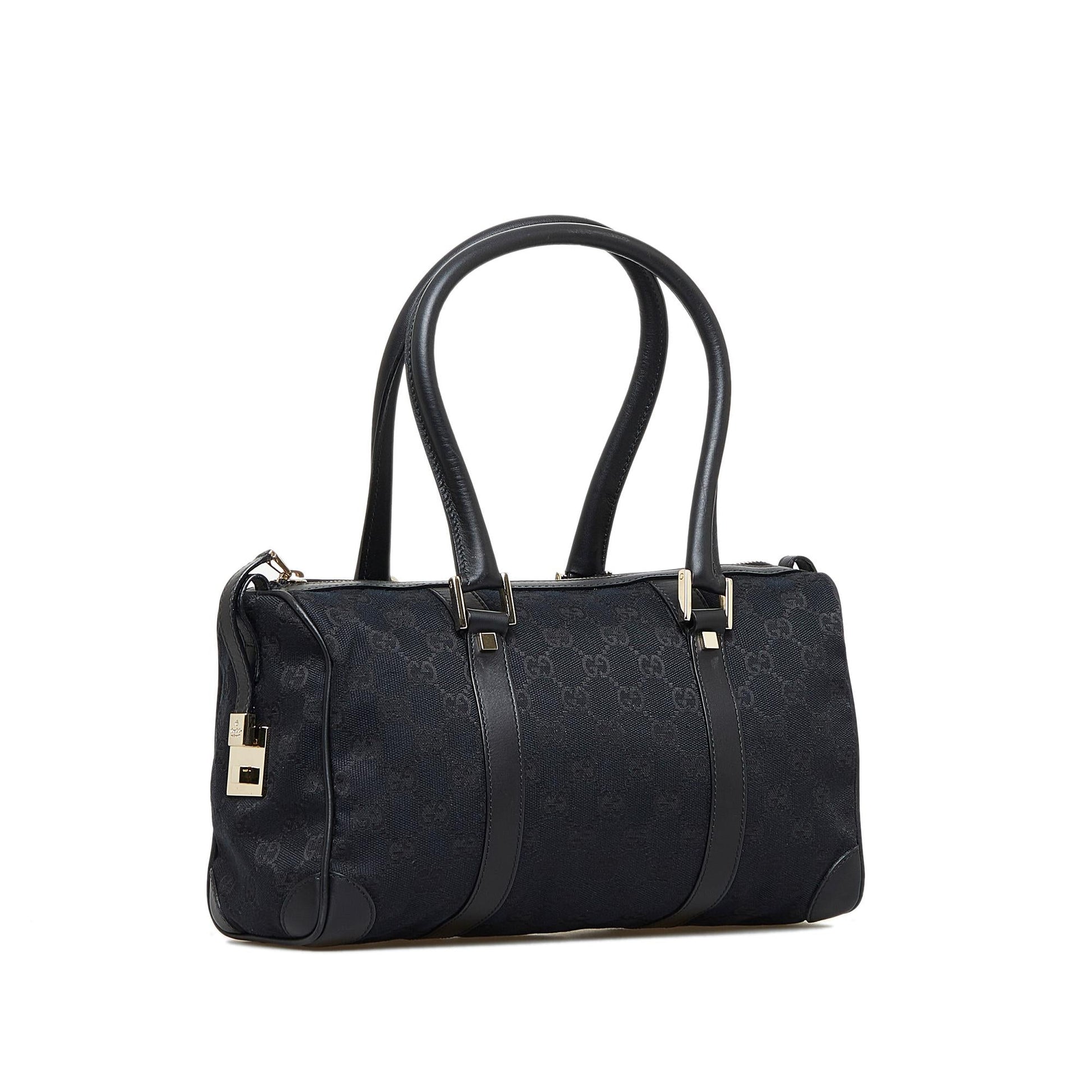 Gucci GG Boston SHG-30ciAF Canvas Black Satchel Bag