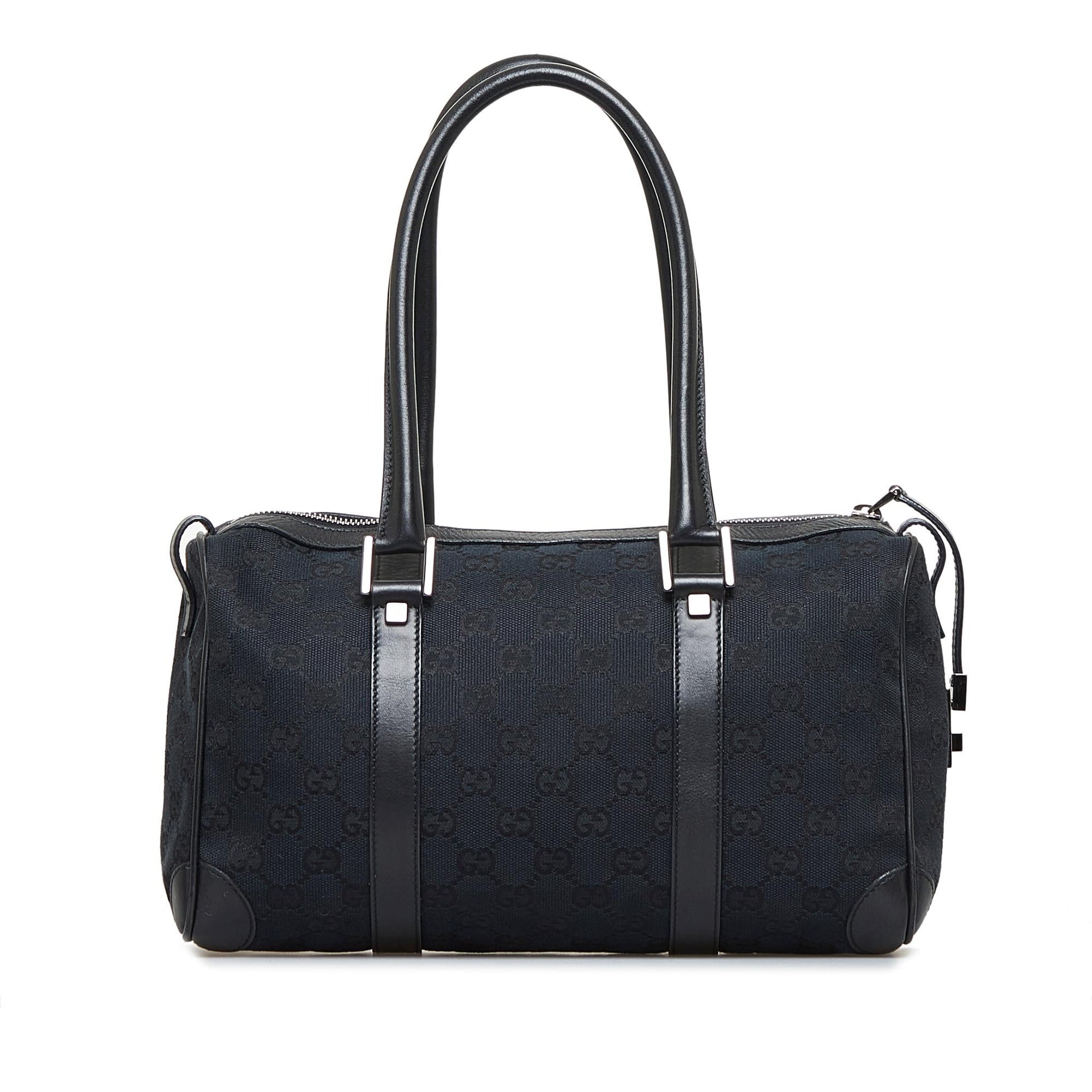 Gucci GG Boston SHG-gECfcO Canvas Black Satchel Bag