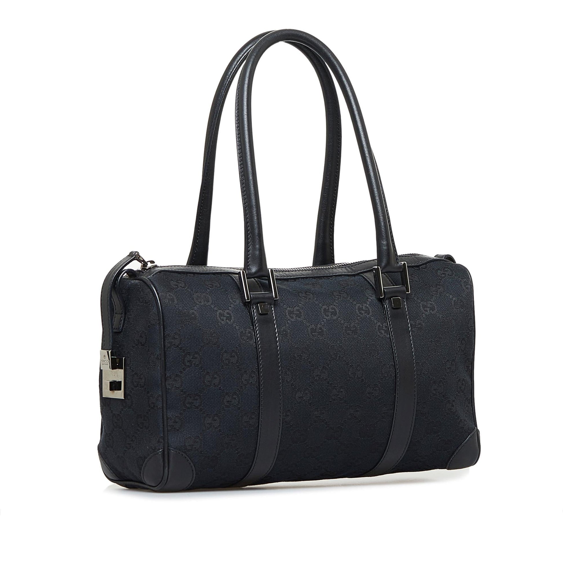 Gucci GG Boston SHG-gECfcO Canvas Black Satchel Bag