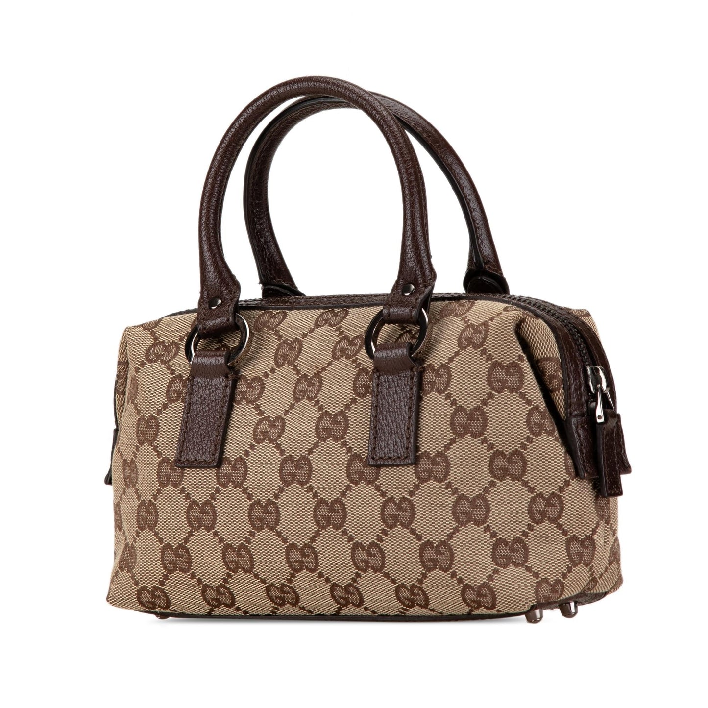 Gucci GG Boston SHG-5RQJvn Canvas Calf Brown Satchel Bag