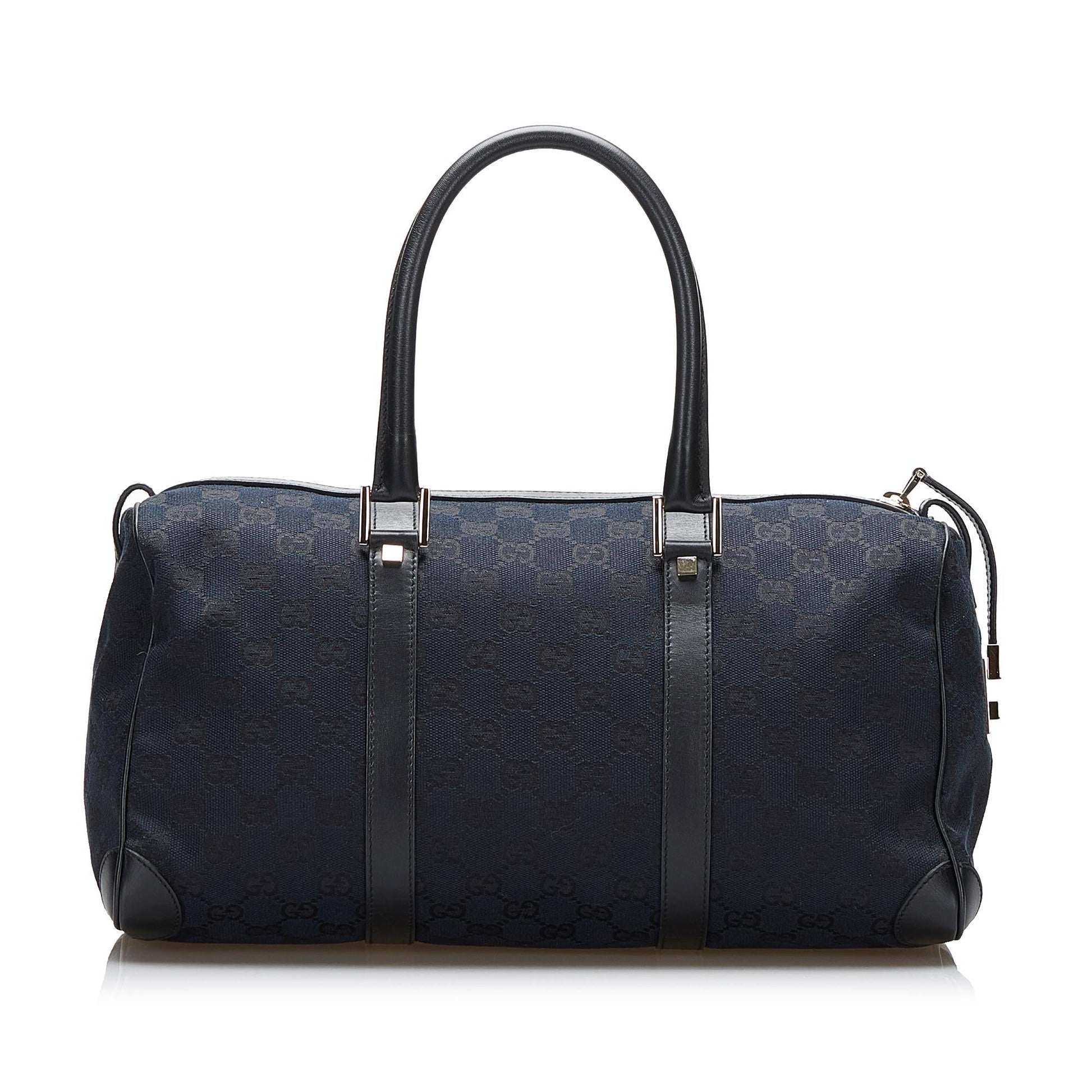Gucci GG Boston SHG-BC1wPY Canvas Black Satchel Bag