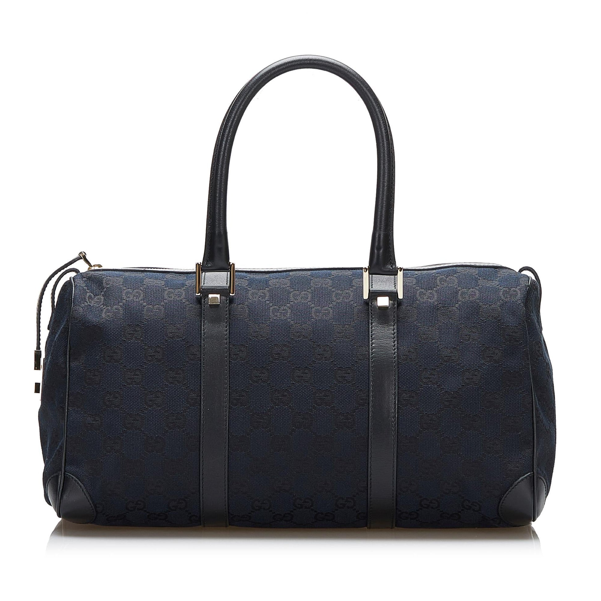 Gucci GG Boston SHG-BC1wPY Canvas Black Satchel Bag
