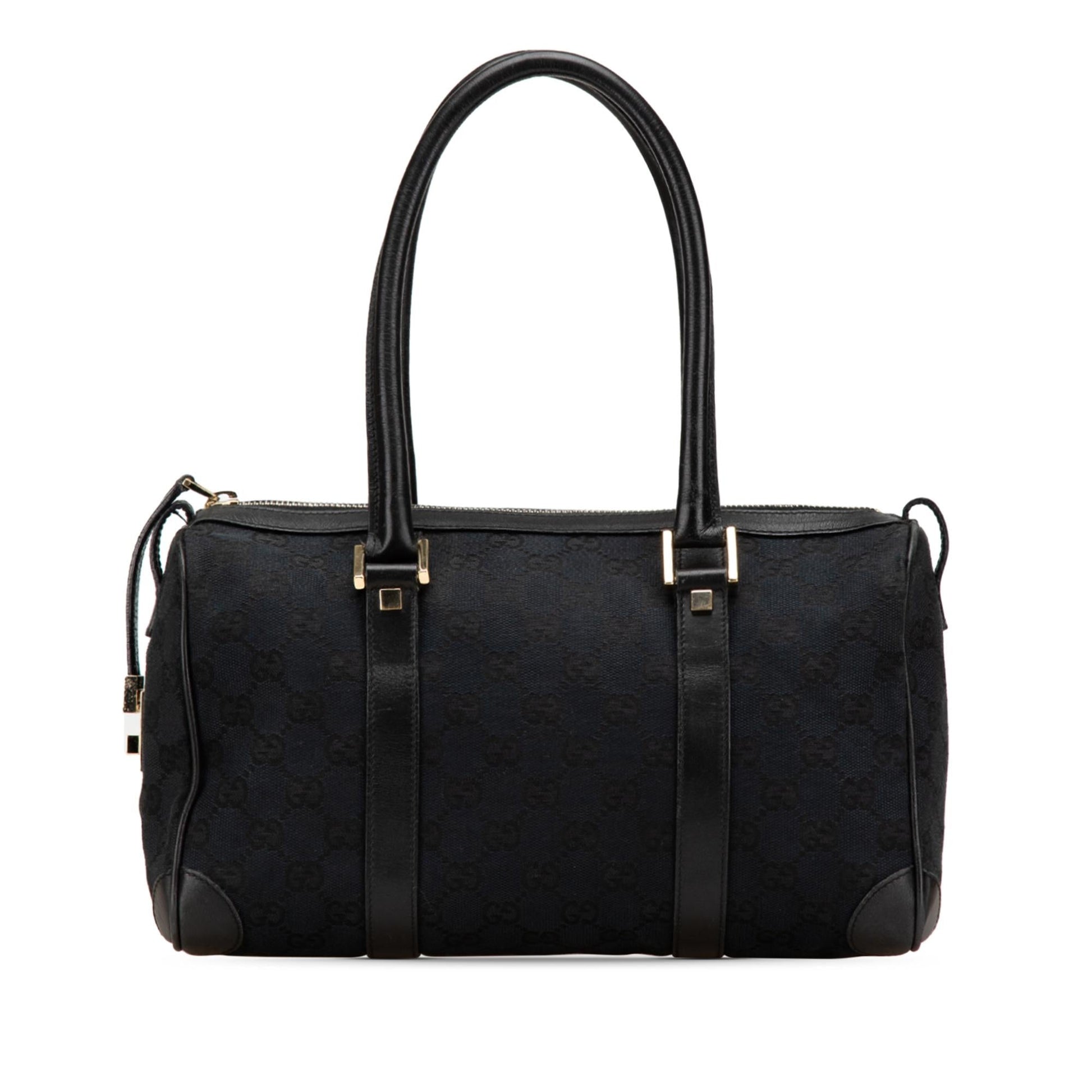 Gucci GG Boston Canvas Blue Satchel Bag