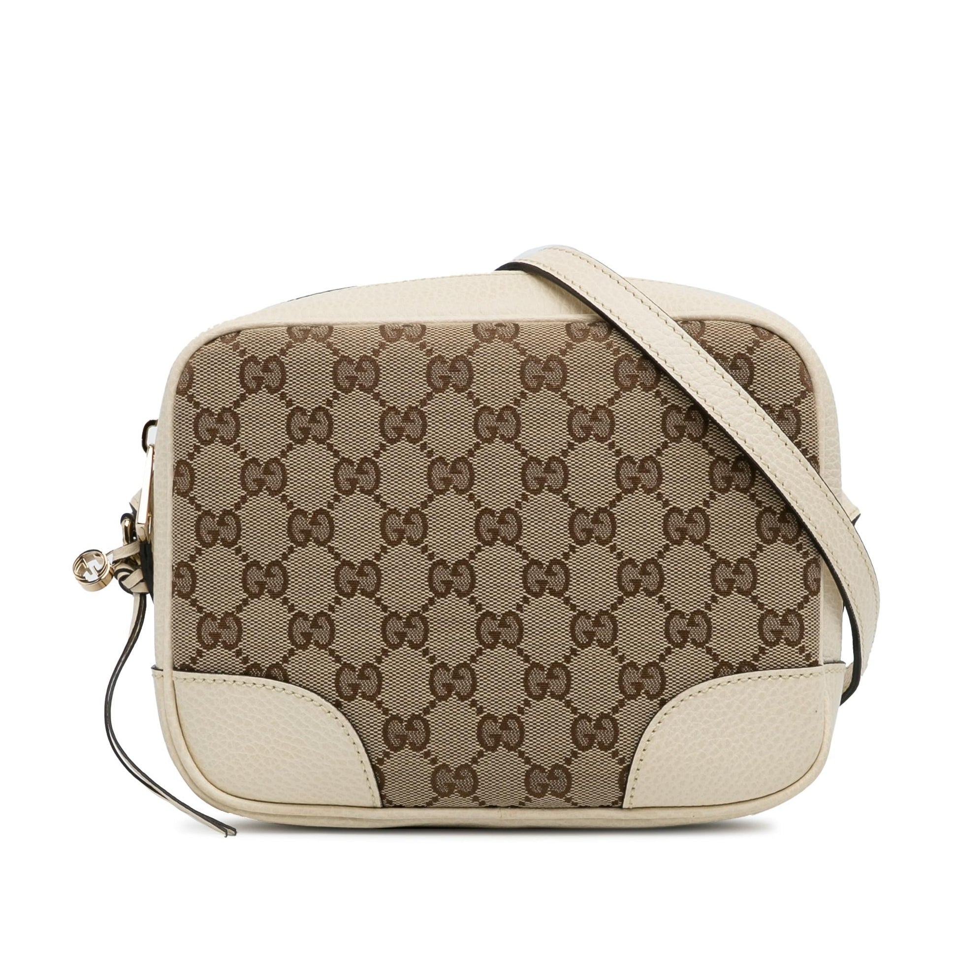 Gucci GG Bree SHG-rXdkRv Canvas Calf White Brown Crossbody Bag